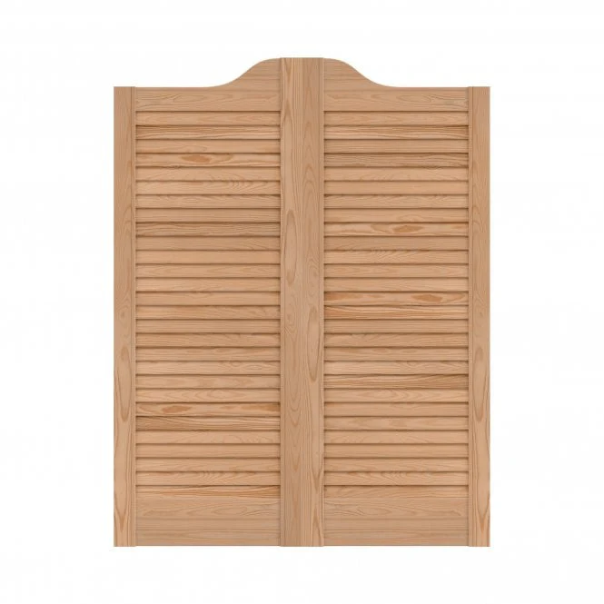 28mm Internal Clear Pine Cafe Style Ranch Louvre Door Pair - Image 2