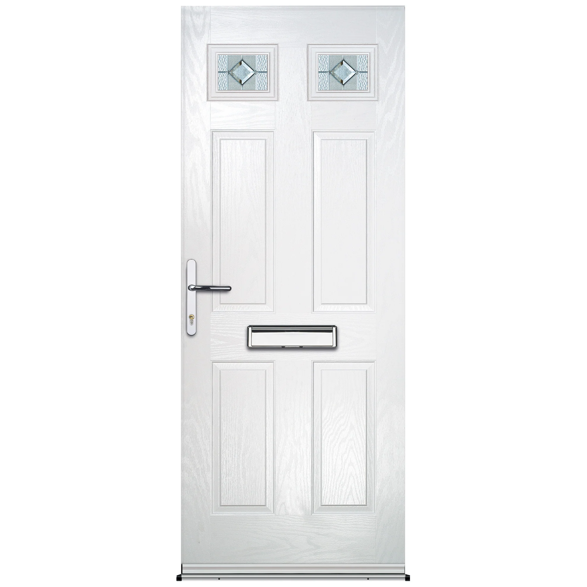 Abdale White Pre-Hung Venice Glass Composite Front Door Set - Image 5