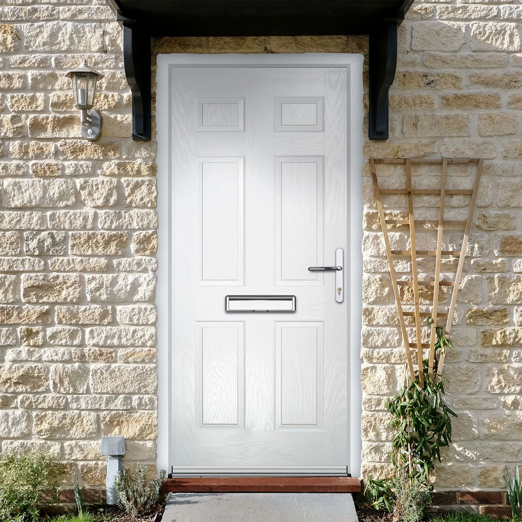 Aden White Pre-Hung Composite Front Door Set - Image 4