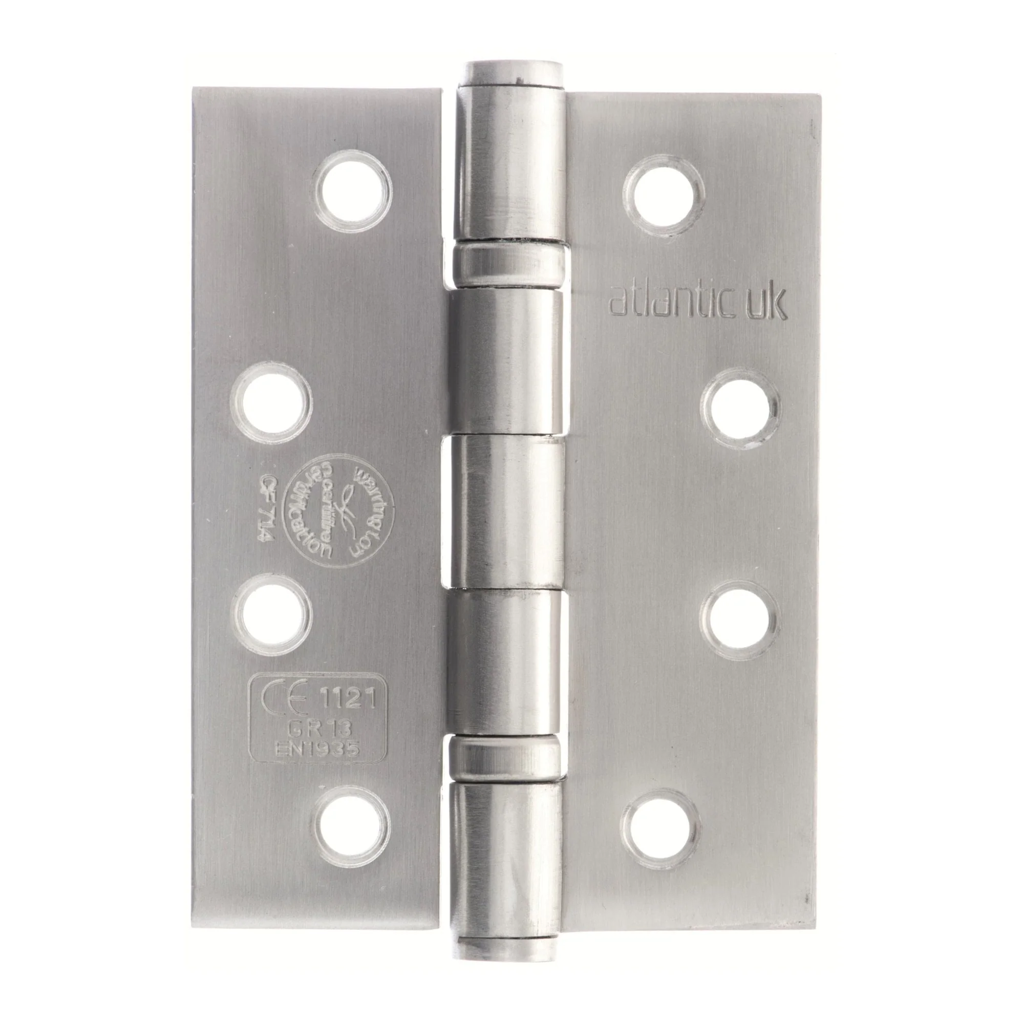 102mm (4") CE13 Fire Rated Ball Bearing Hinge Pair - Satin Stainless Steel (67892)
