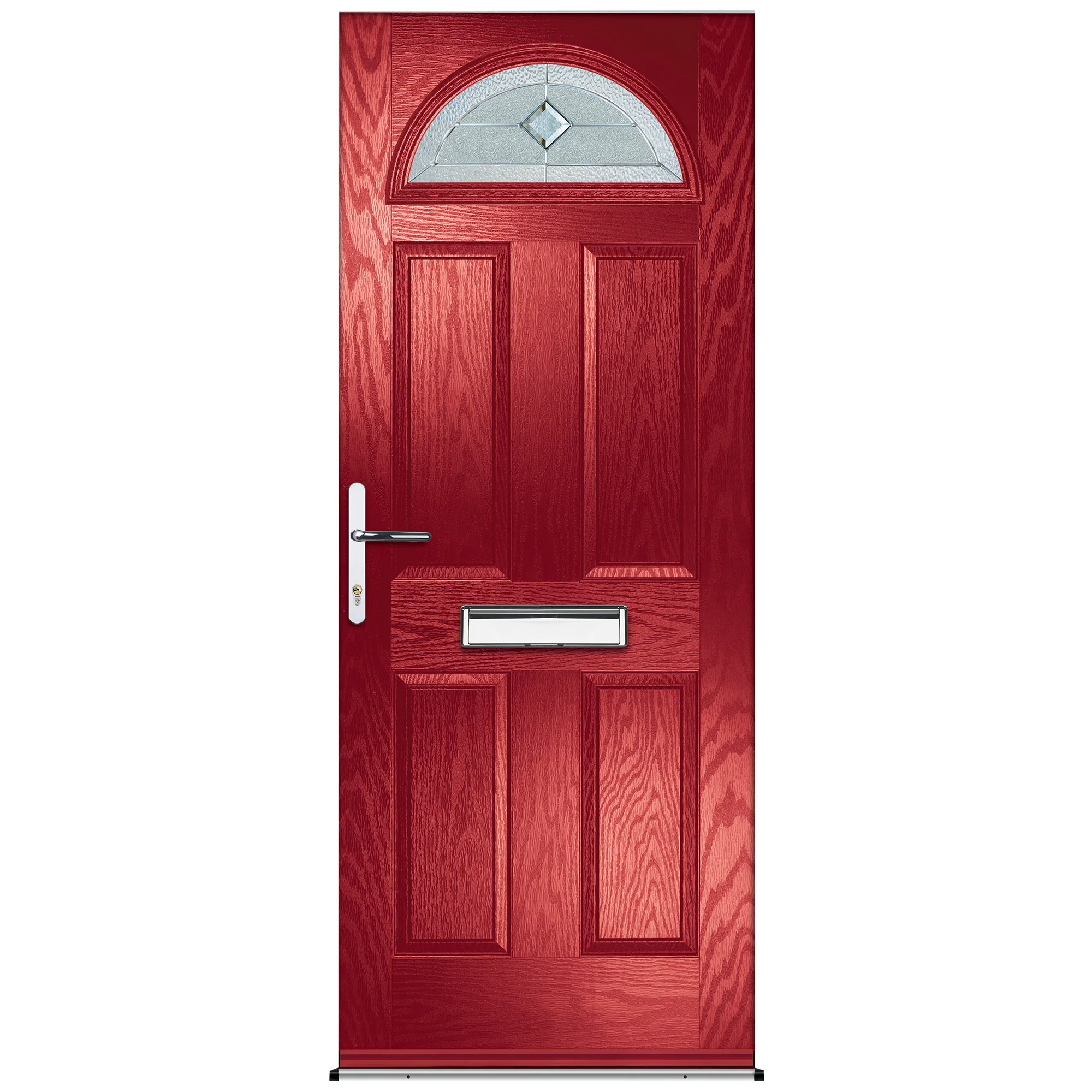 Bodney Red Pre-Hung Venice Glass Composite Front Door Set - Image 2