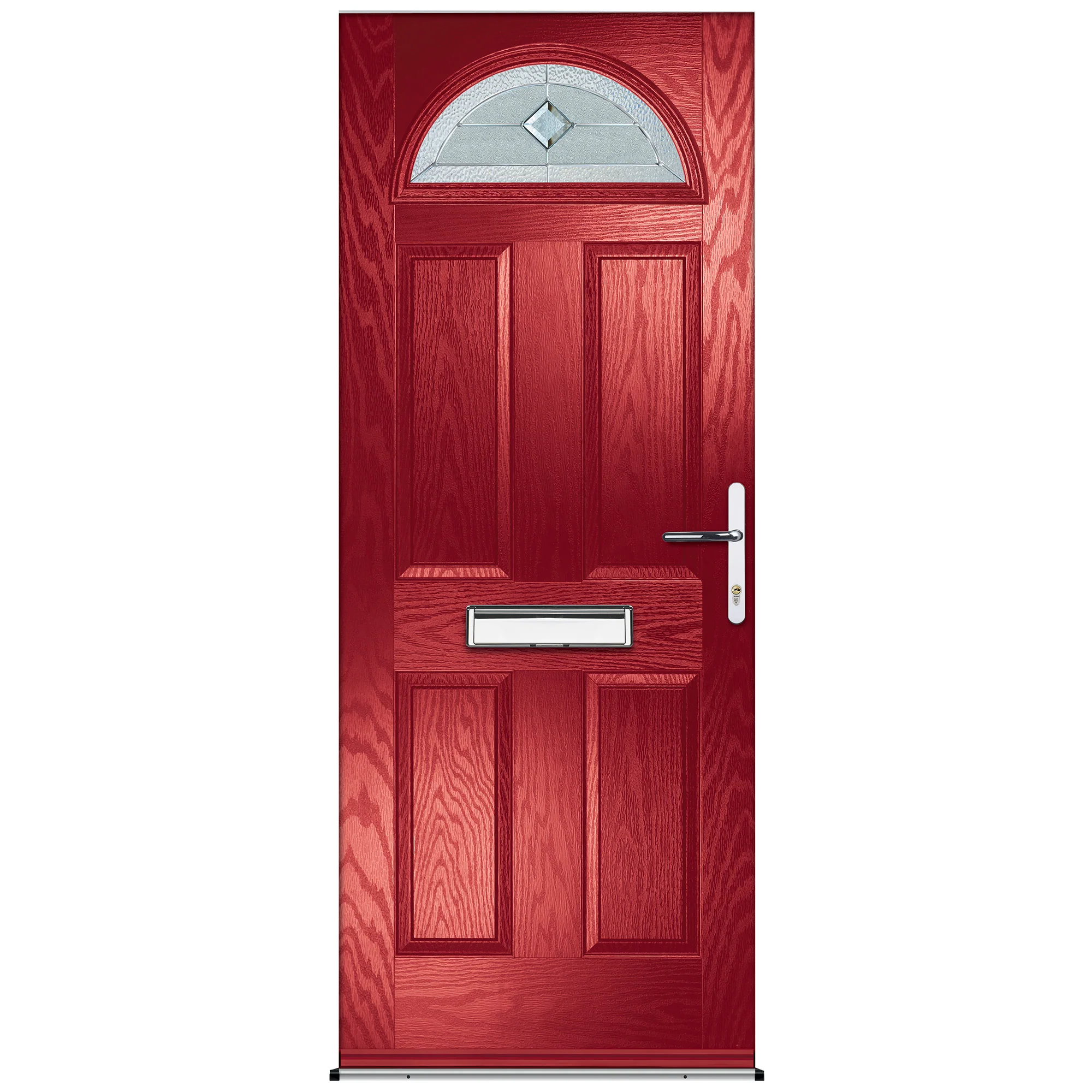 Bodney Red Pre-Hung Venice Glass Composite Front Door Set - Image 5