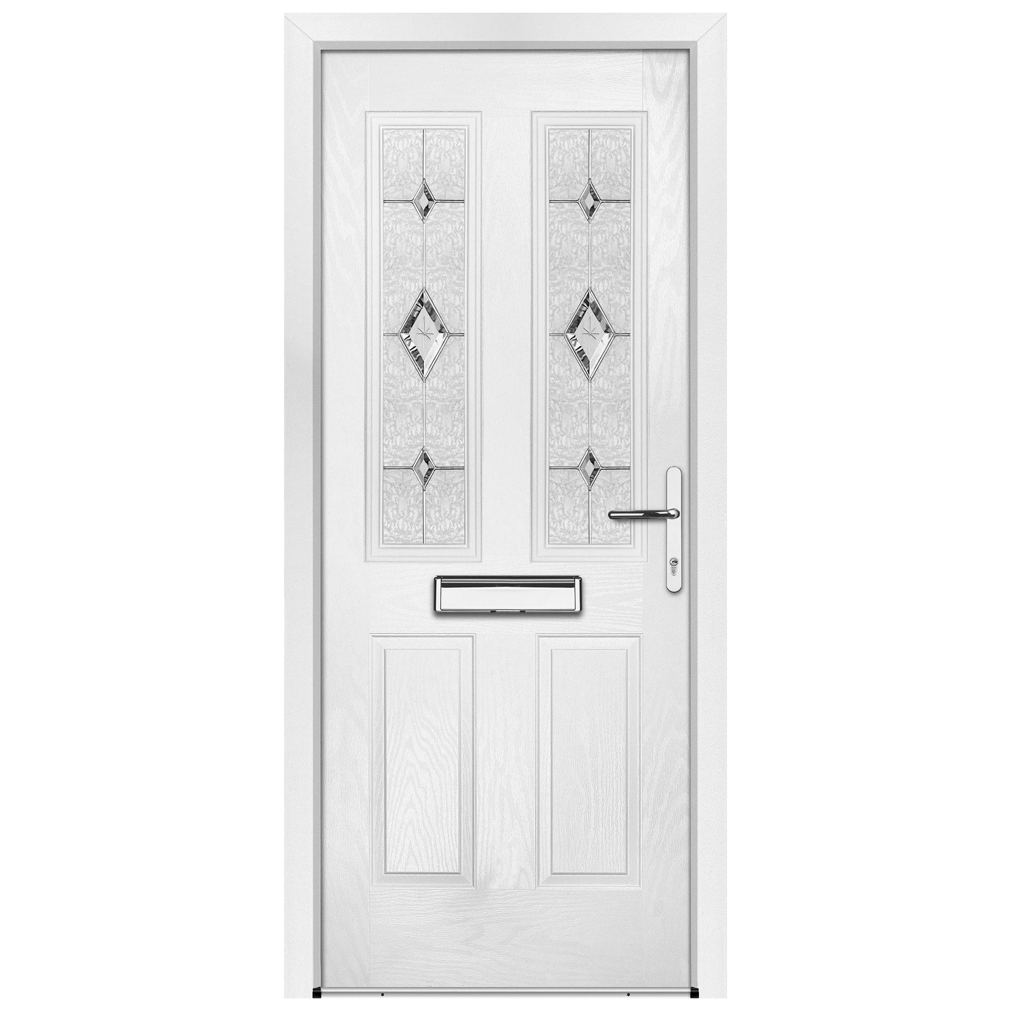 Charlwood Black Pre-Hung Tivoli Glass Composite Front Door Set - Image 8