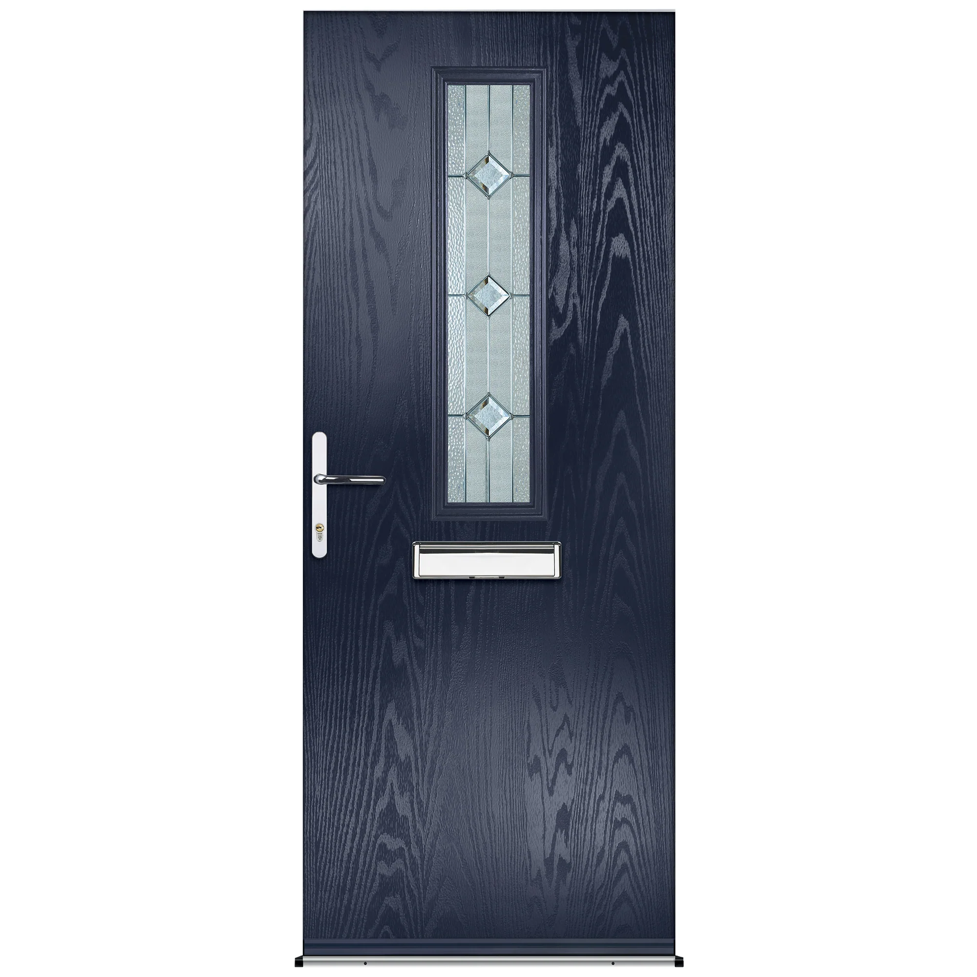Fergus Blue Pre-Hung Venice Glass Composite Front Door Set - Image 2