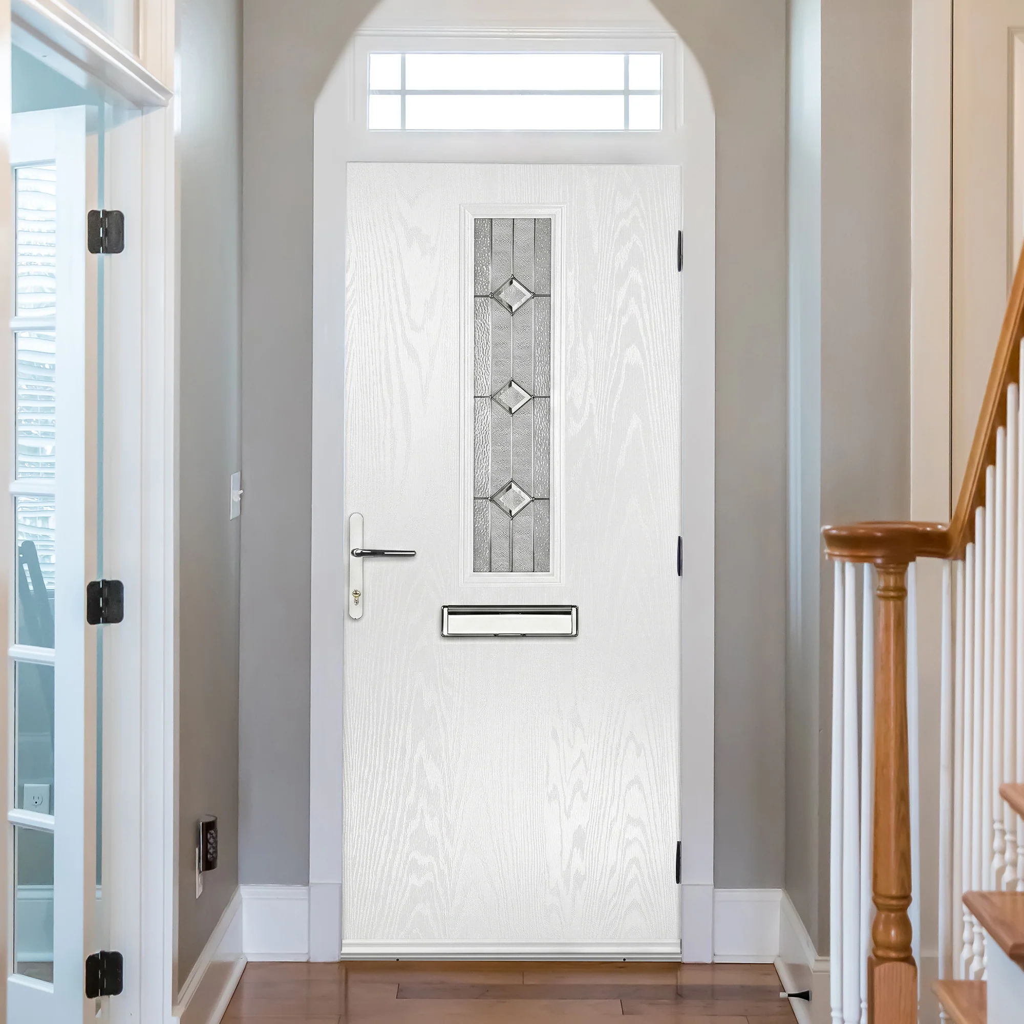 Fergus Blue Pre-Hung Venice Glass Composite Front Door Set - Image 7