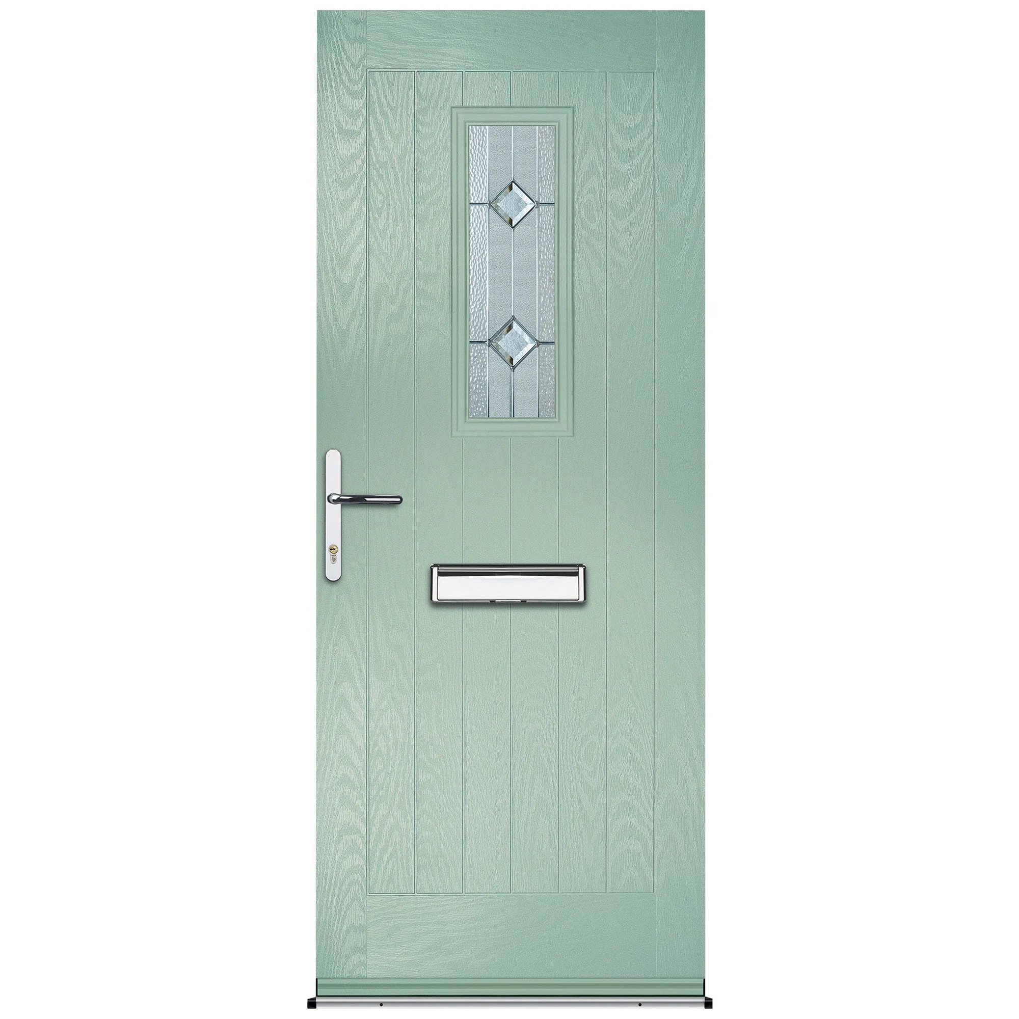 Goswell Chartwell Green Pre-Hung Venice Glass Composite Front Door Set - Image 2