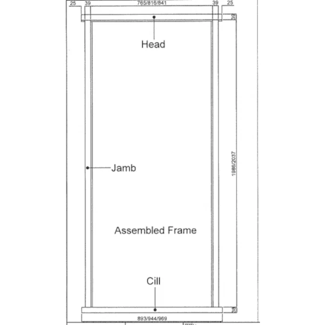 Hardwood External Timber Door Frame and Cill (93634) - Image 2