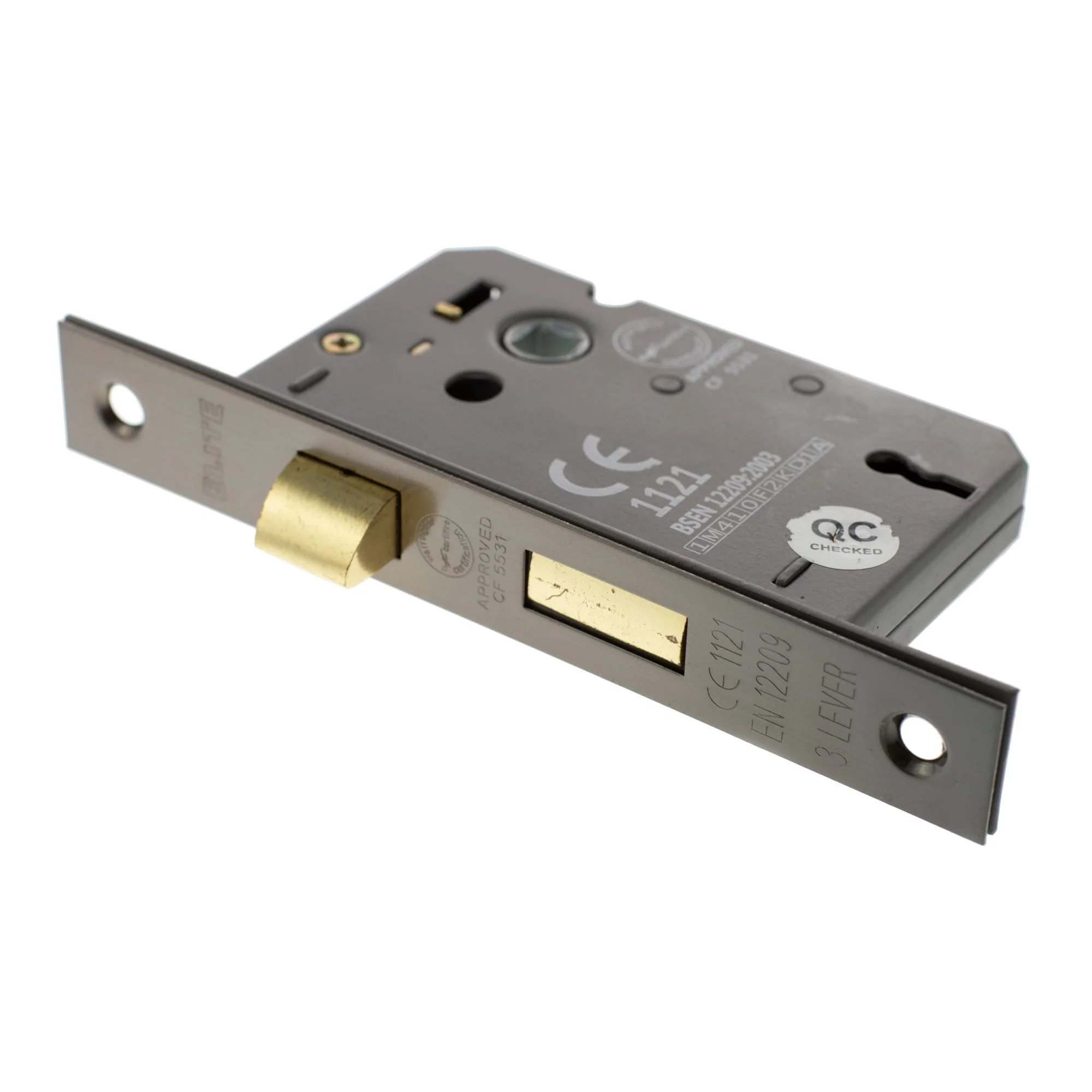 Intelligent Hardware 65mm (2.5'') 3 Lever Mortice Sash Lock - Polished Stainless Steel (75955)