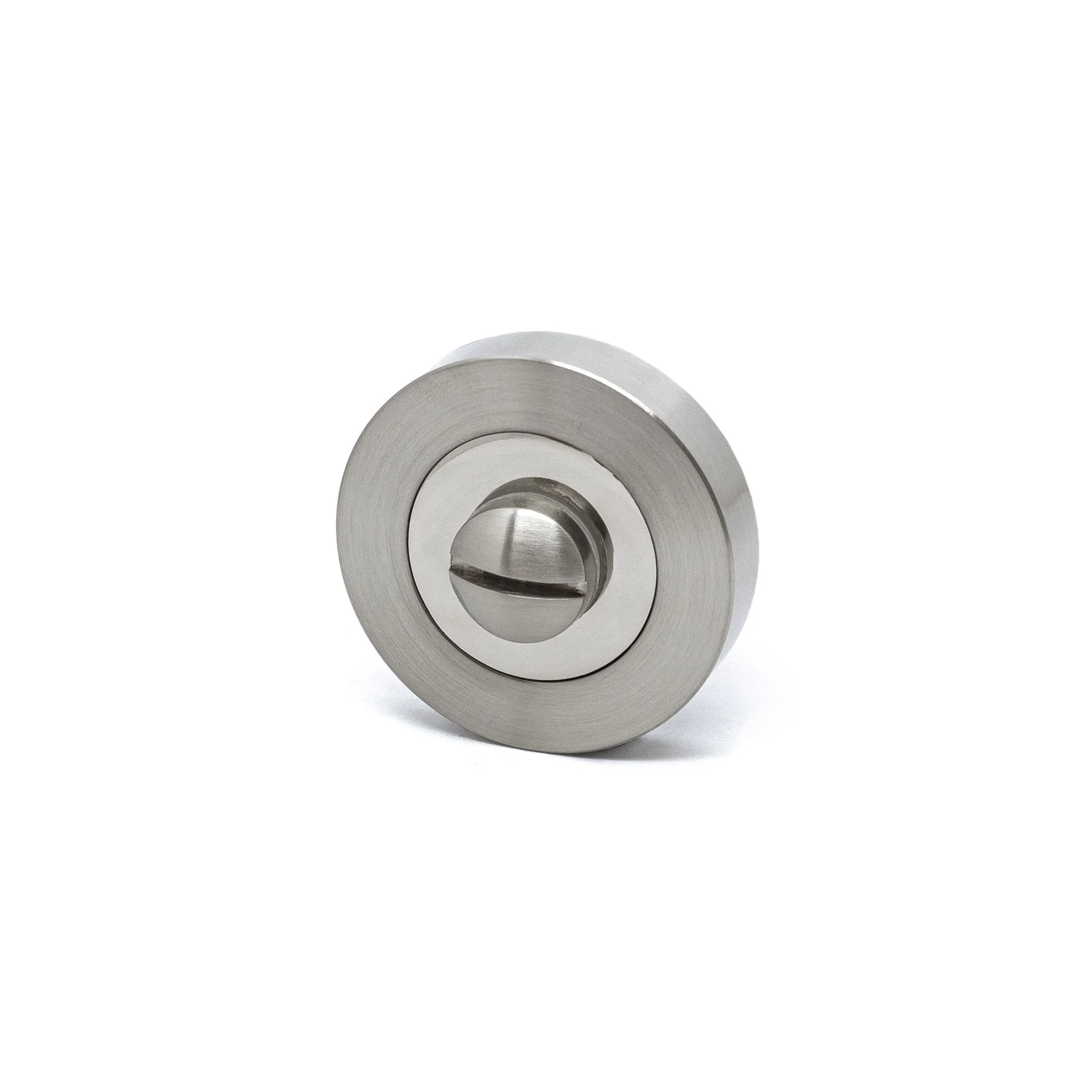 Premium Lancer Lever On Round Rose Bathroom Handle Set - Two-Tone Nickel (76721) - Image 5