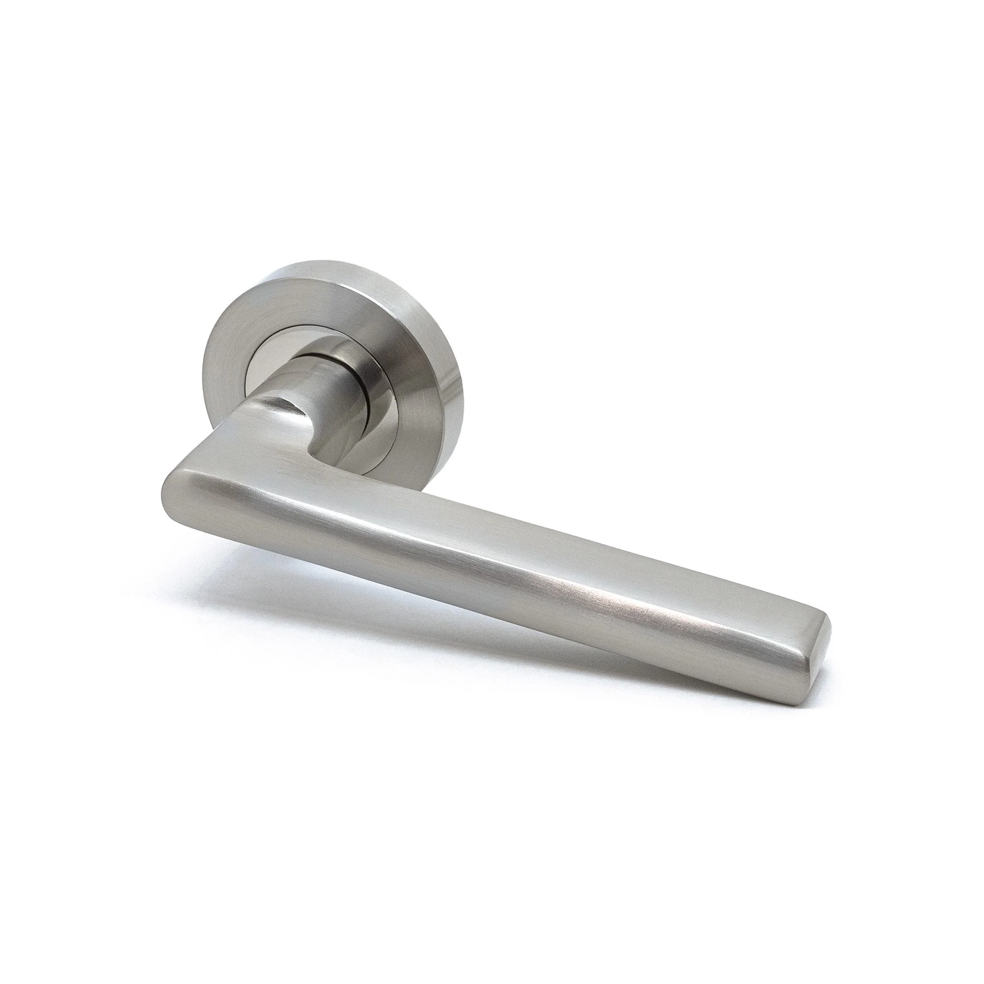 Premium Matiz Lever On Round Rose Bathroom Handle Set - Two-Tone Nickel (76723) - Image 2