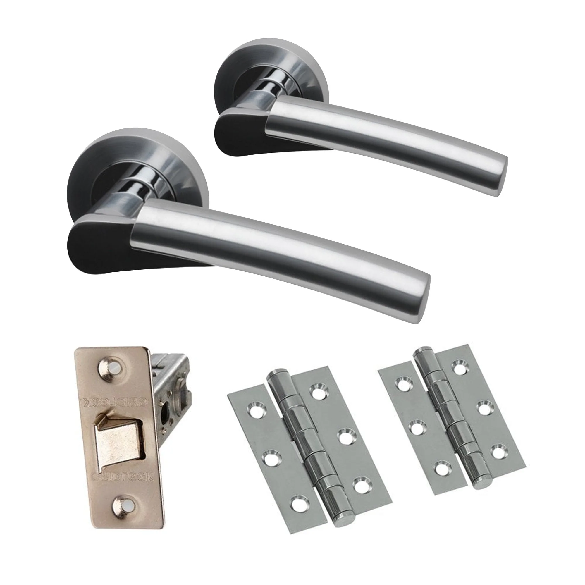 Ruby Lever Handle On Round Rose Handle Set- Black Nickel (107828)