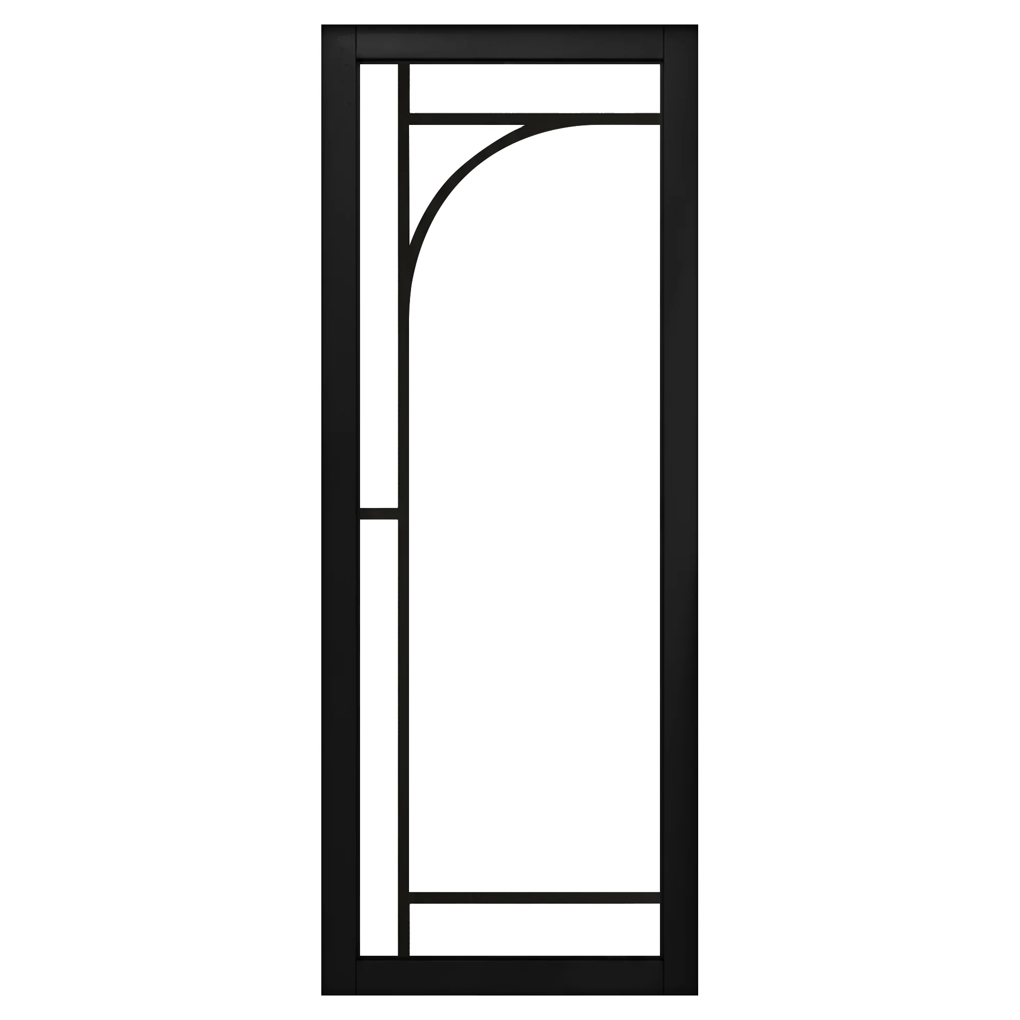 Jet Black Internal Fully Finished 12 Light Arch Industrial Studio Pair Door (STUBLARCHPR) - Image 3