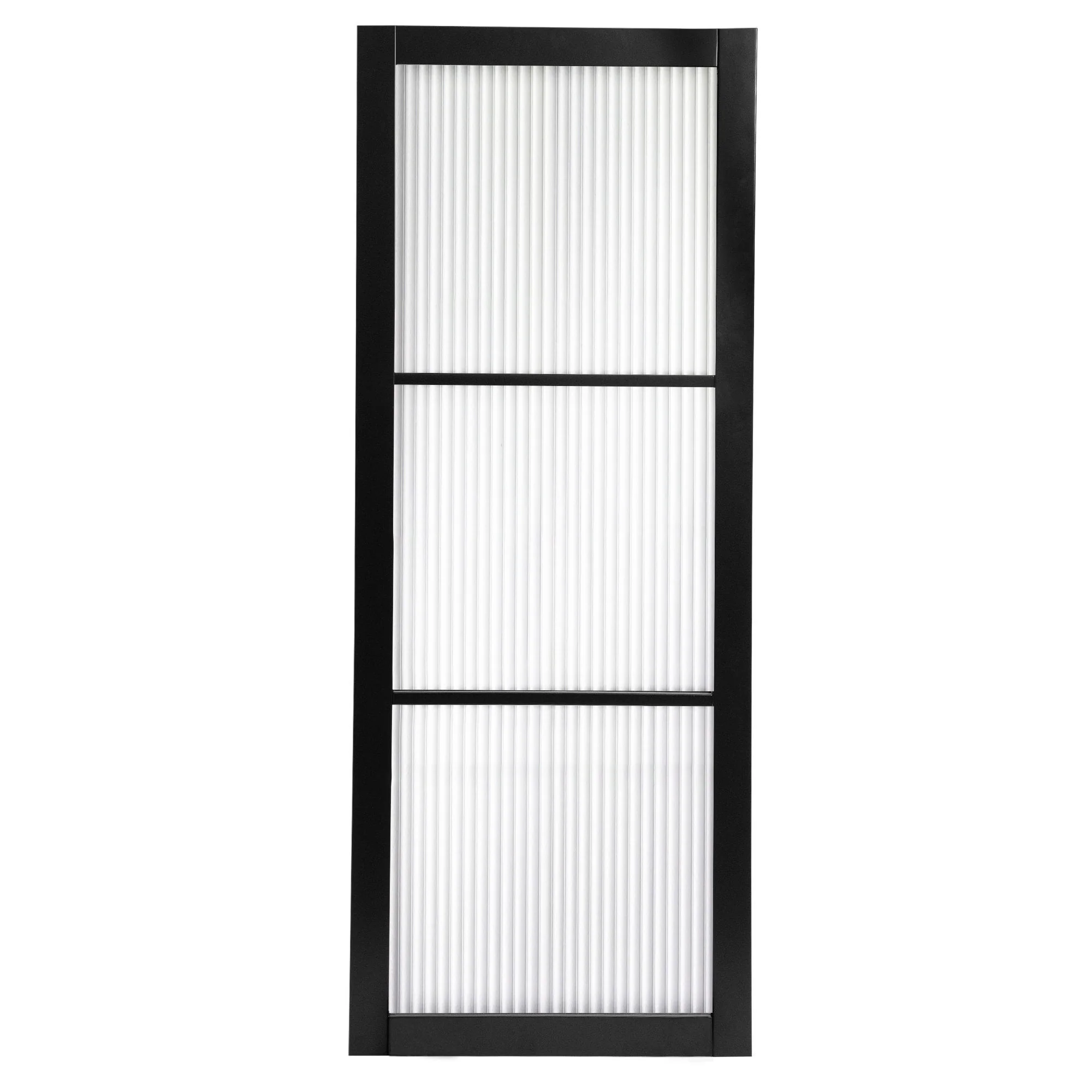 Jet Black Internal Fully Finished 3 Light Reeded Glass Industrial Studio Door (STUBL3LREED) - Image 3