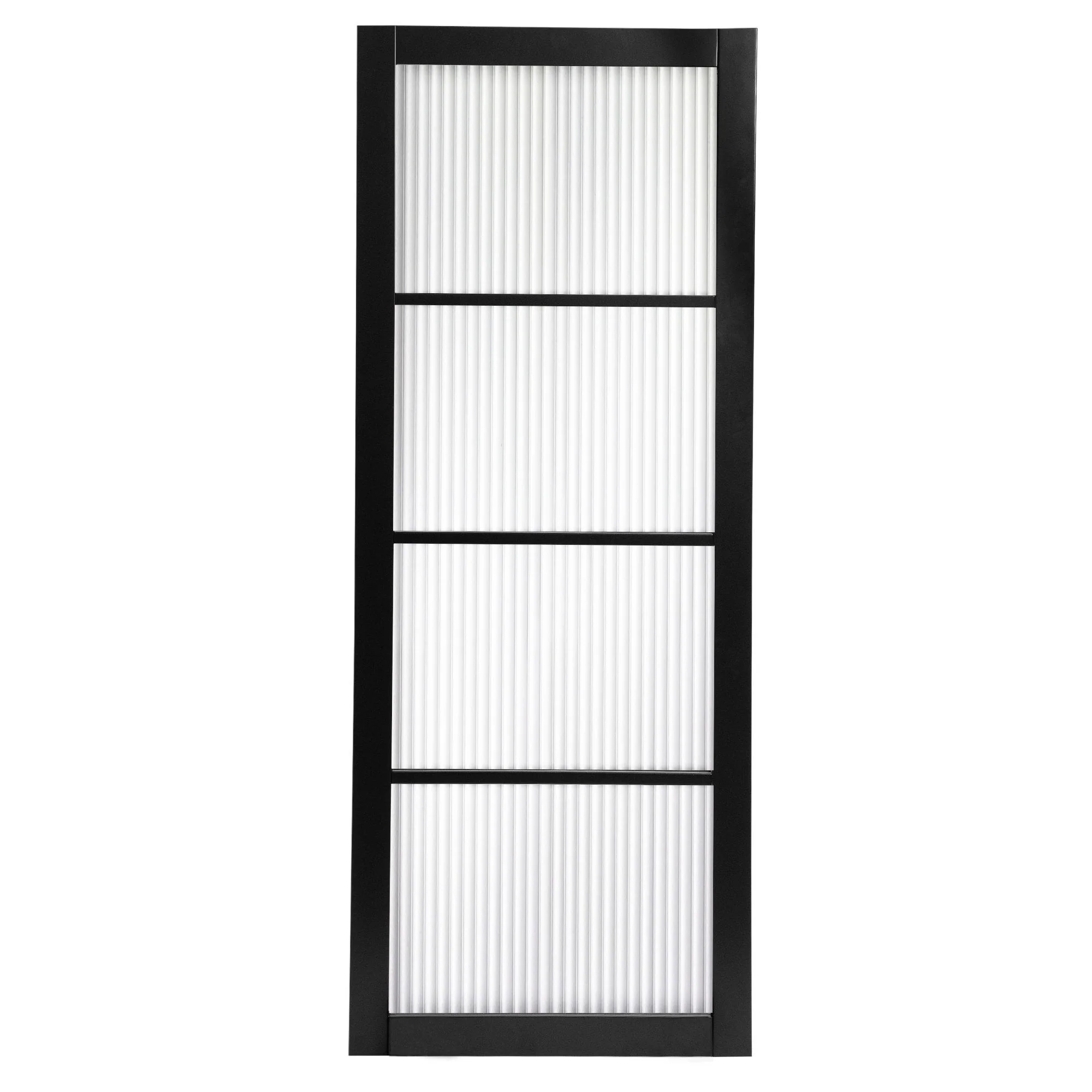 Jet Black Internal Fully Finished 4 Light Reeded Glass Industrial Studio Door (STUBL4LREED) - Image 3