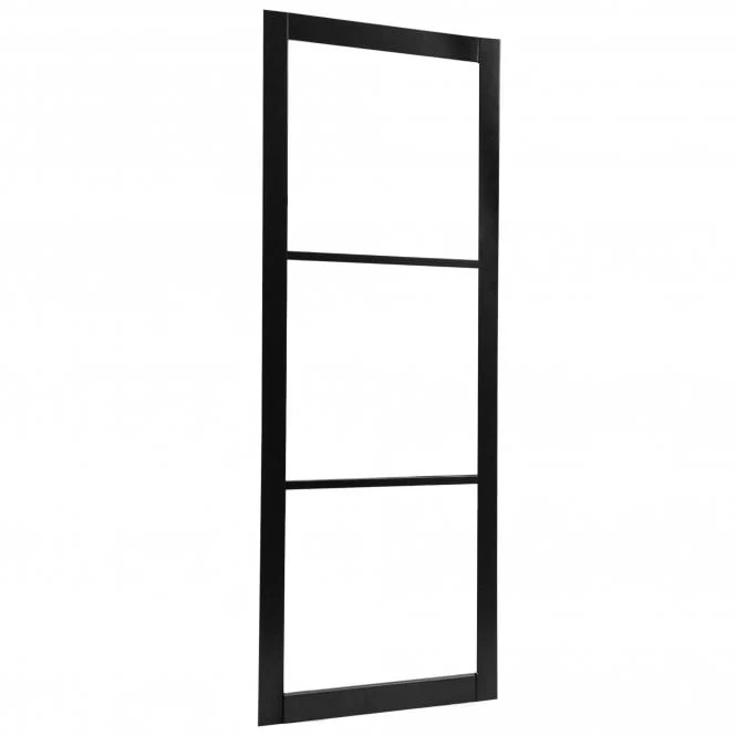 Jet Black Internal Fully Finished Industrial Studio 3 Light Clear Glass Made-to-Measure Door (120536) - Image 2