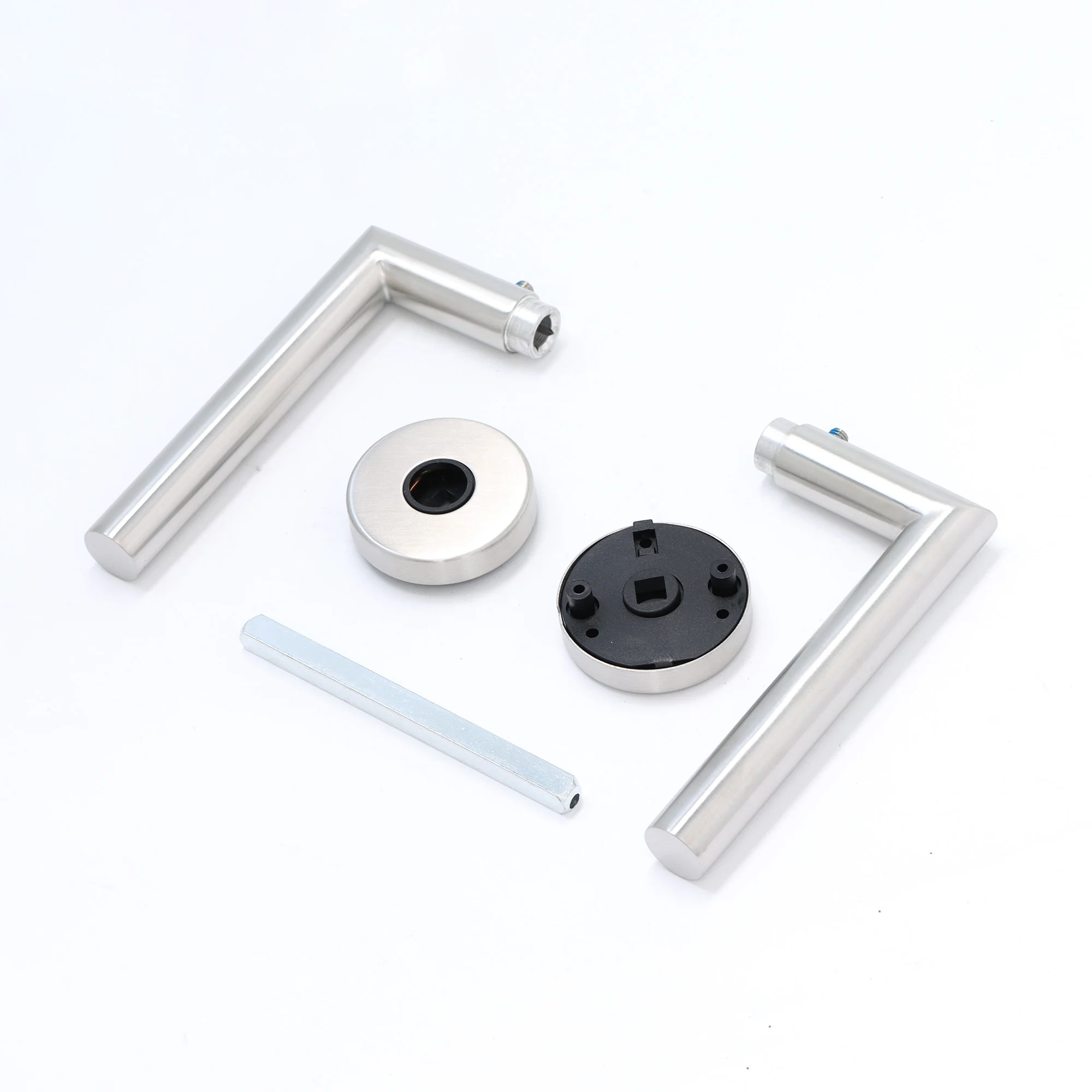 Lifestyle Alpha Lever on Round Rose Handle Set - Satin Nickel (123566) - Image 3