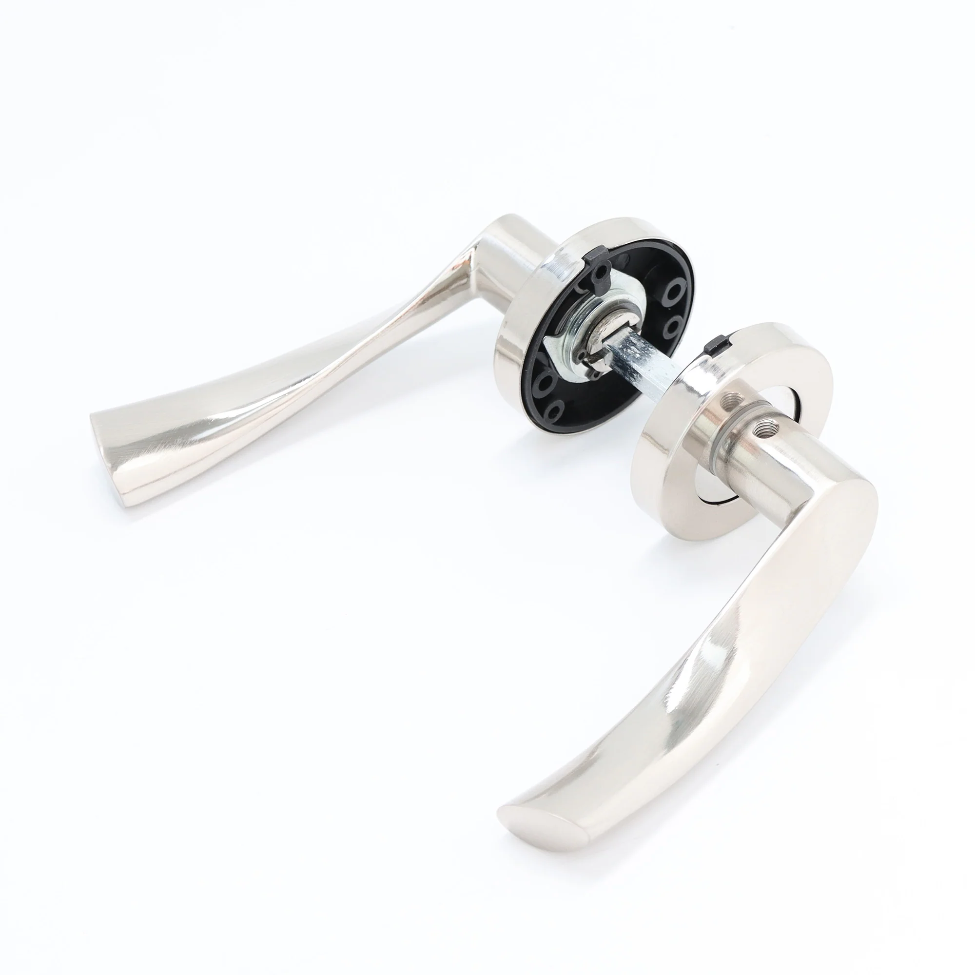 Lifestyle Mizar Lever on Round Rose Handle Set - Satin Nickel (123560) - Image 3