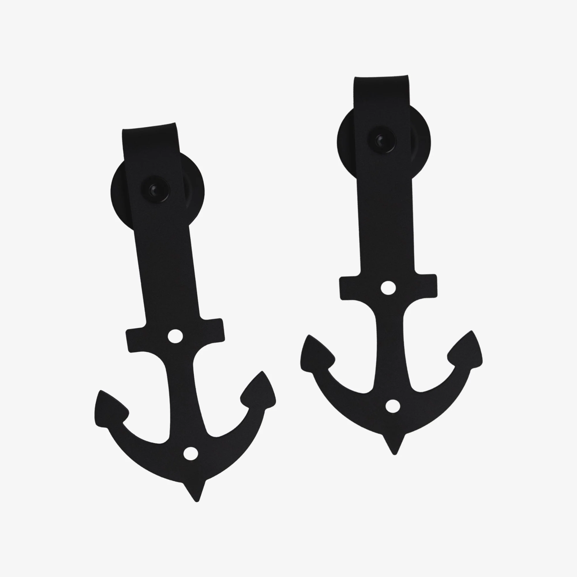 Matt Black Anchor Sliding Barn Door Track Bracket Pair (123585) - Image 2