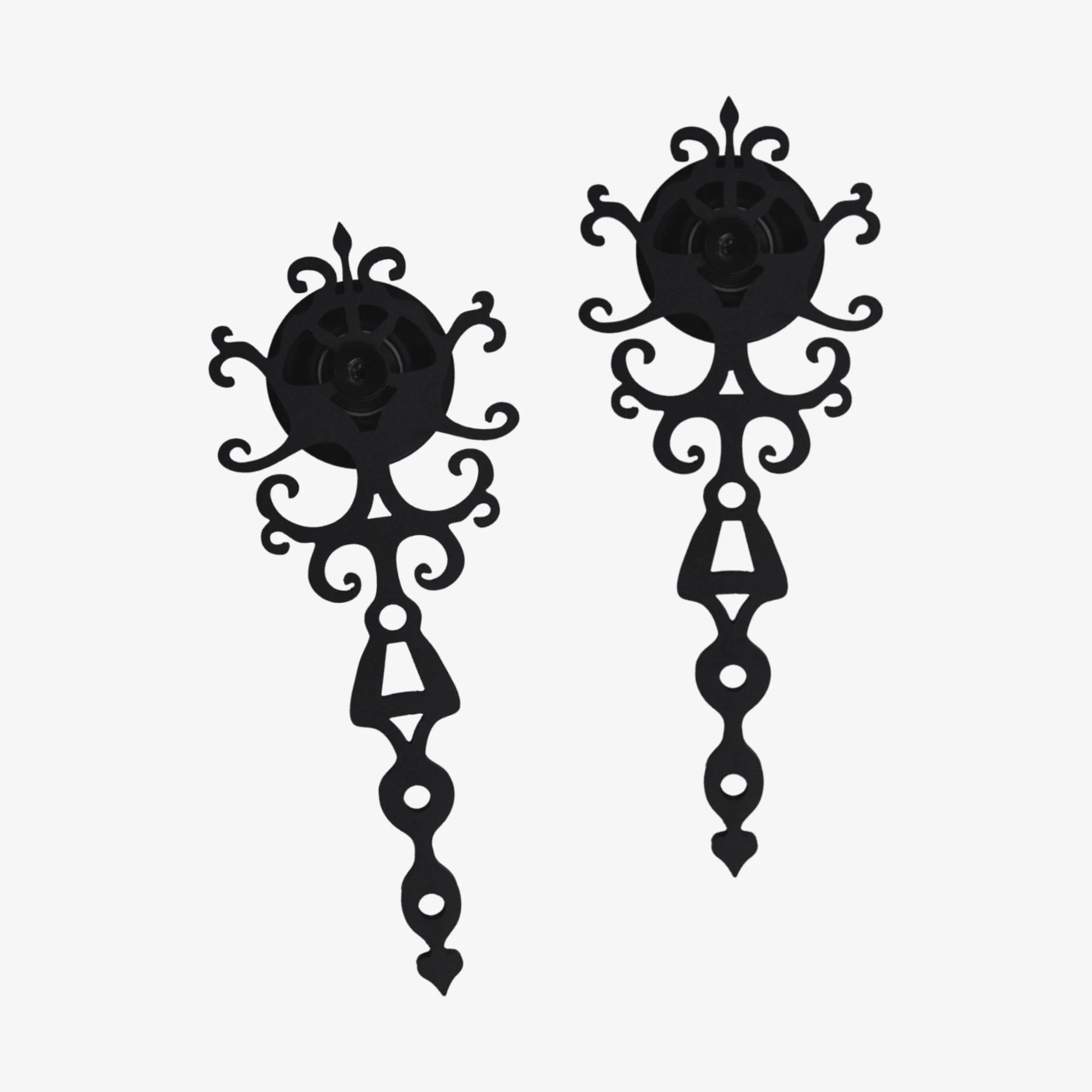 Matt Black Decorative Sliding Barn Door Track Bracket Pair (123586) - Image 2