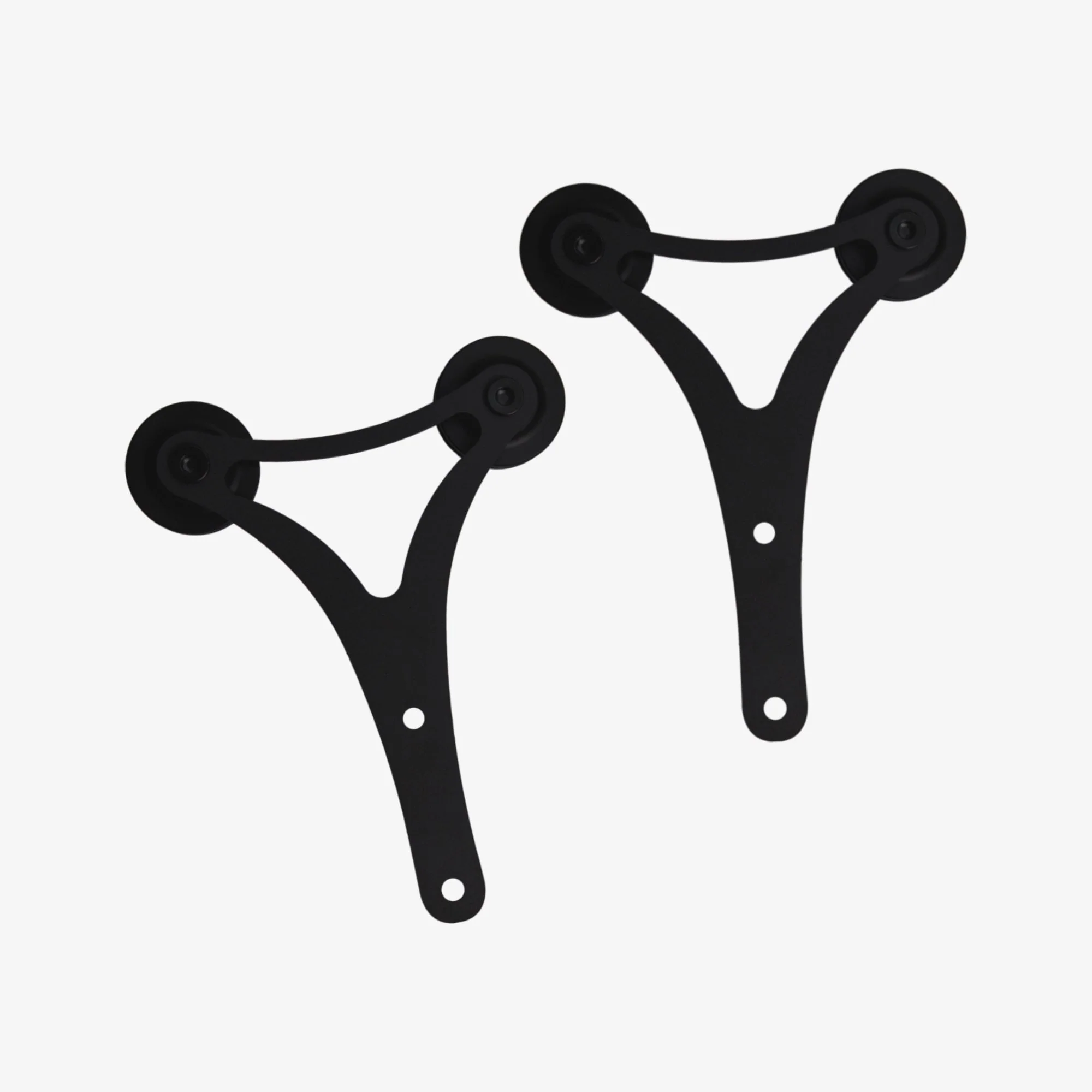 Matt Black Double Roller Sliding Barn Door Track Bracket Pair (123584) - Image 2