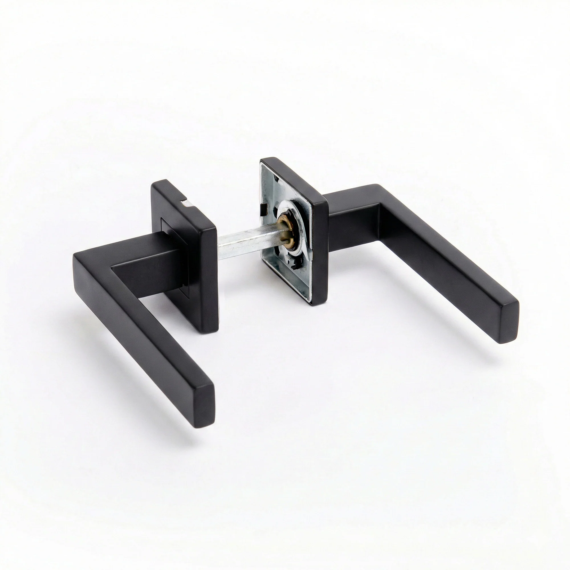 Superior Callisto Lever on Square Rose CE13 Fire Door Handle Set - Matt Black (123547) - Image 2