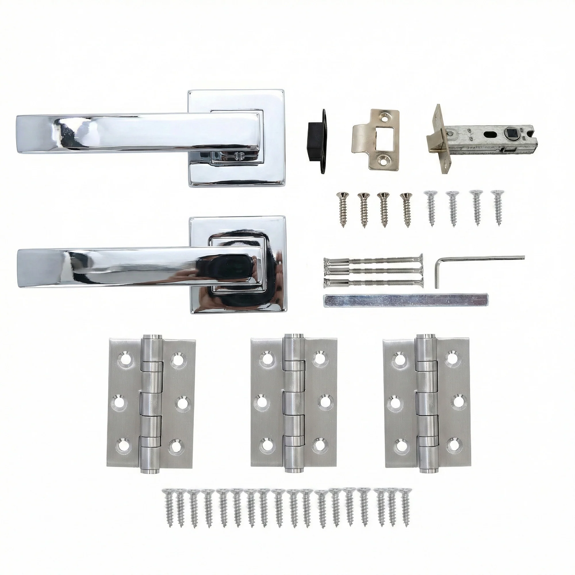 Superior Callisto Lever on Square Rose CE13 Fire Door Handle Set - Polished Stainless Steel (123545) - Image 3