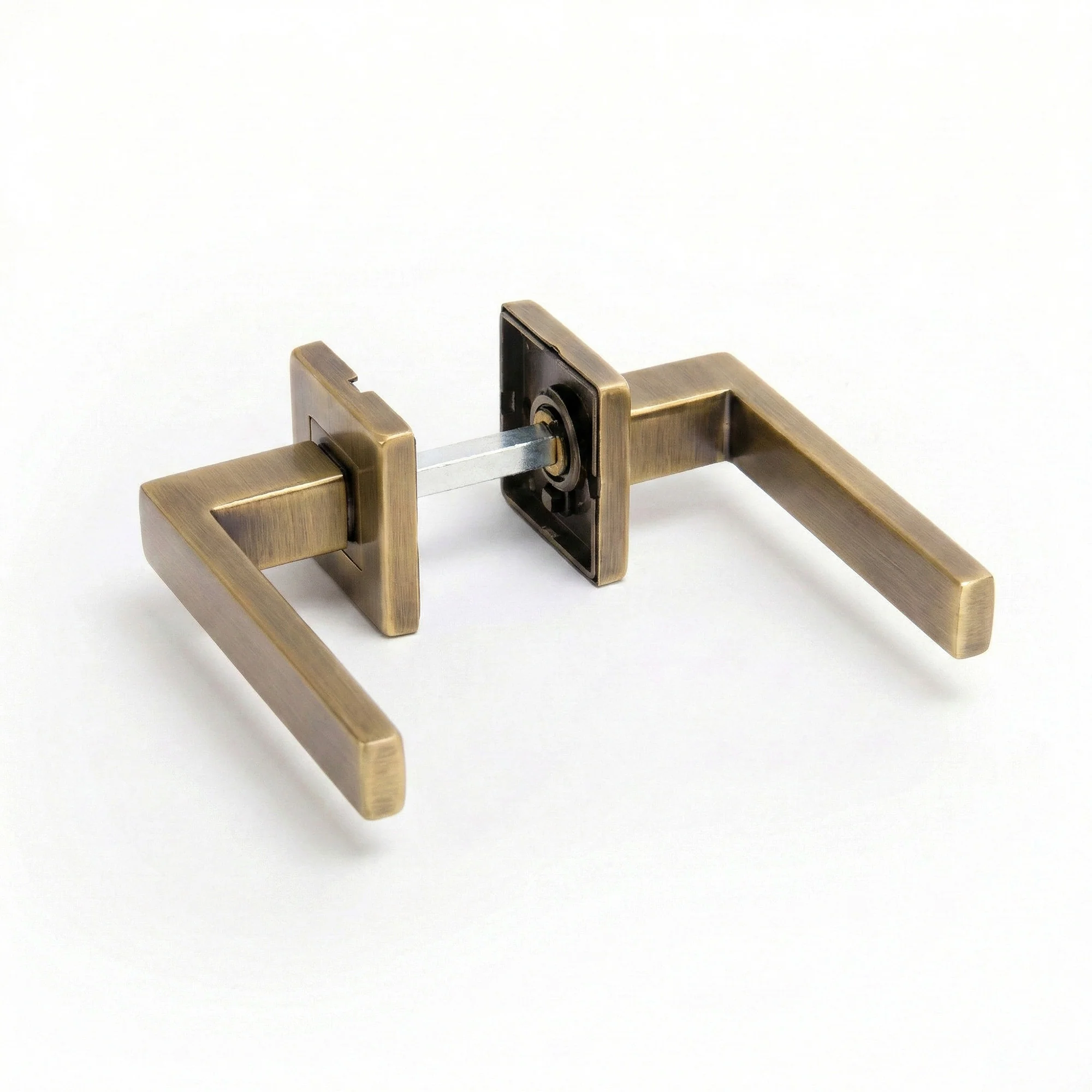 Superior Callisto Lever on Square Rose Handle Set - Antique Brass (123488) - Image 2