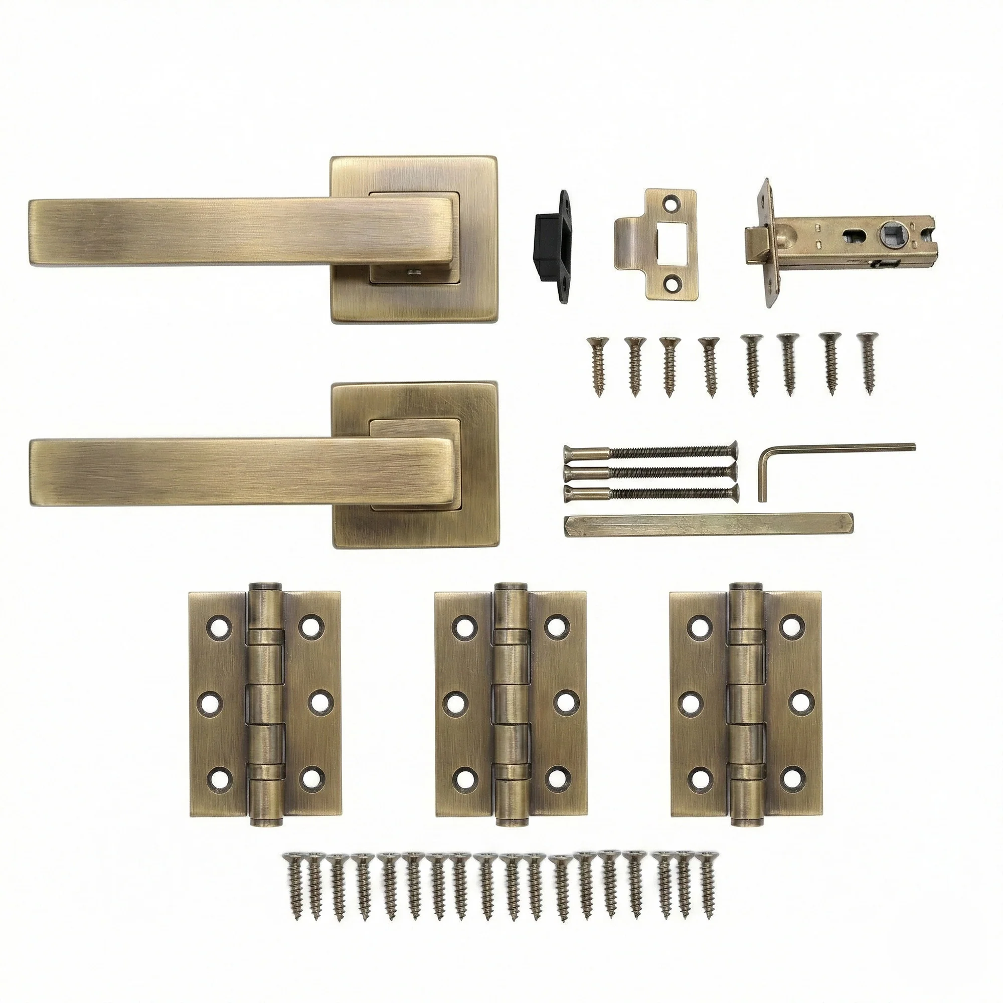 Superior Callisto Lever on Square Rose Handle Set - Antique Brass (123488) - Image 3