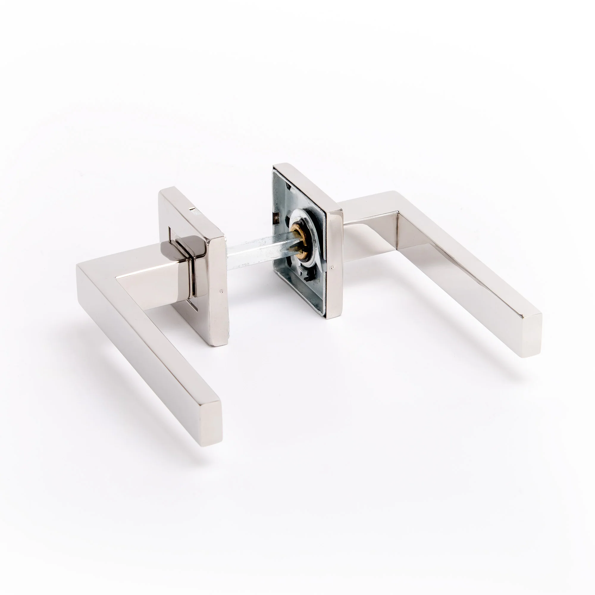 Superior Callisto Lever on Square Rose Handle Set - Polished Stainless Steel (123487) - Image 2