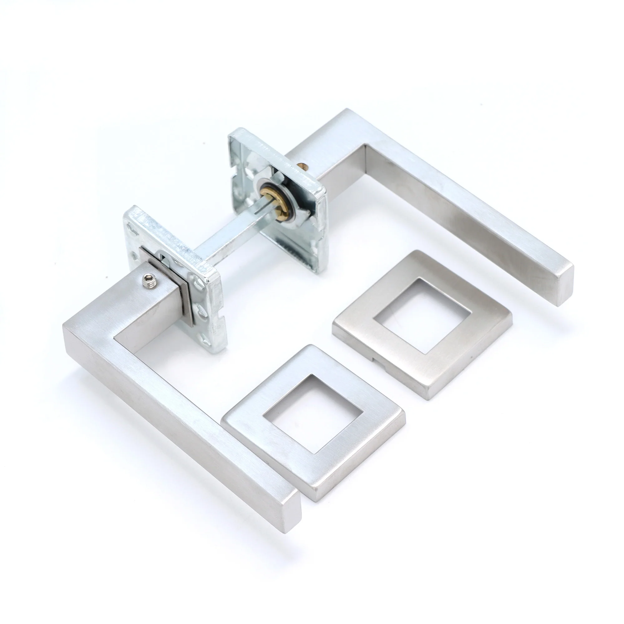 Superior Callisto Lever on Square Rose Handle Set - Satin Stainless Steel (123486) - Image 4