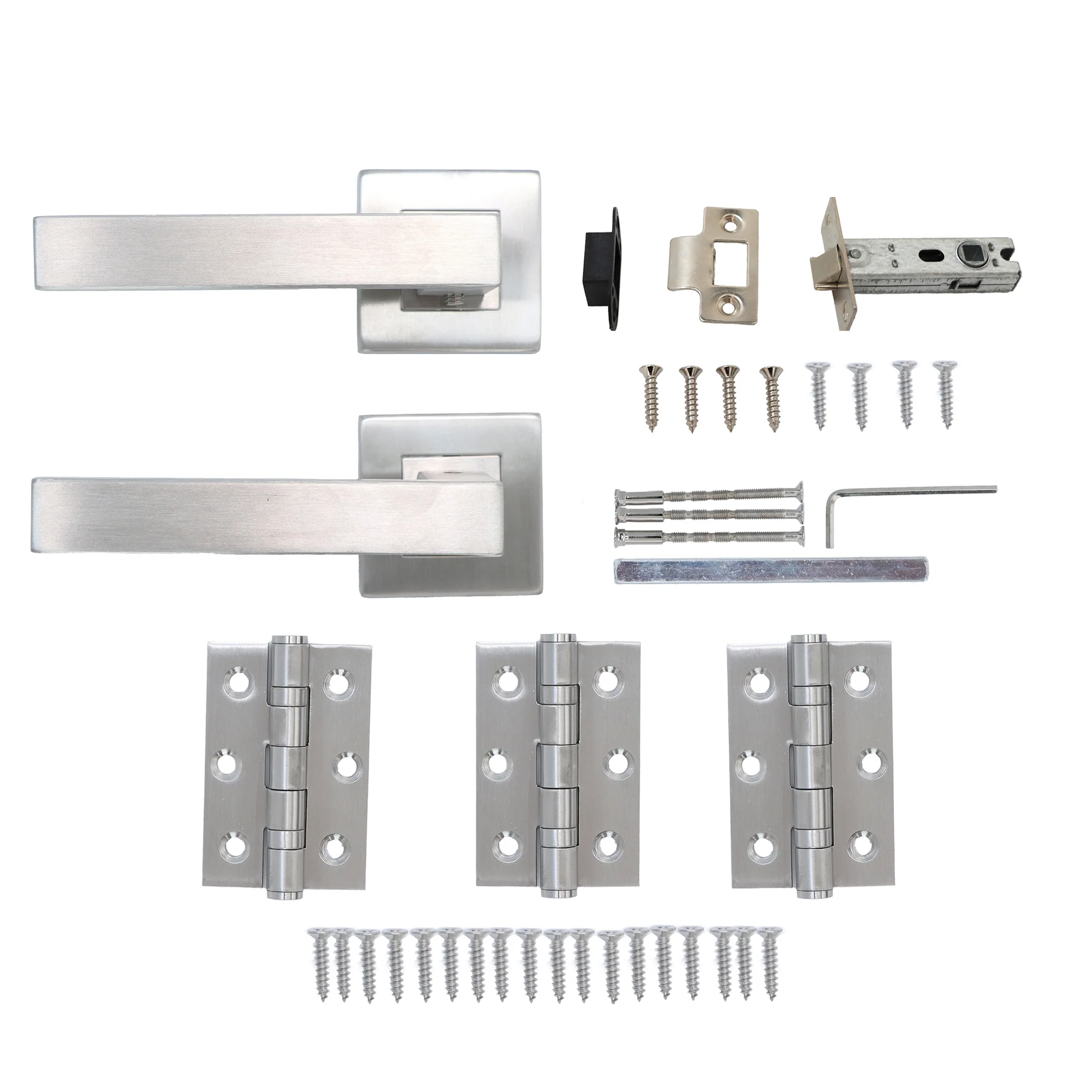 Superior Callisto Lever on Square Rose Handle Set - Satin Stainless Steel (123486) - Image 8