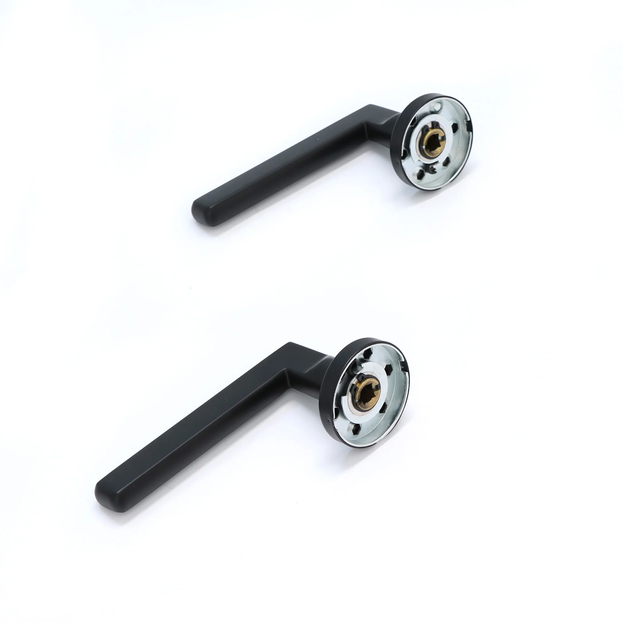 Superior Luna Lever on Round Rose CE13 Fire Door Handle Set - Matt Black (123532) - Image 3