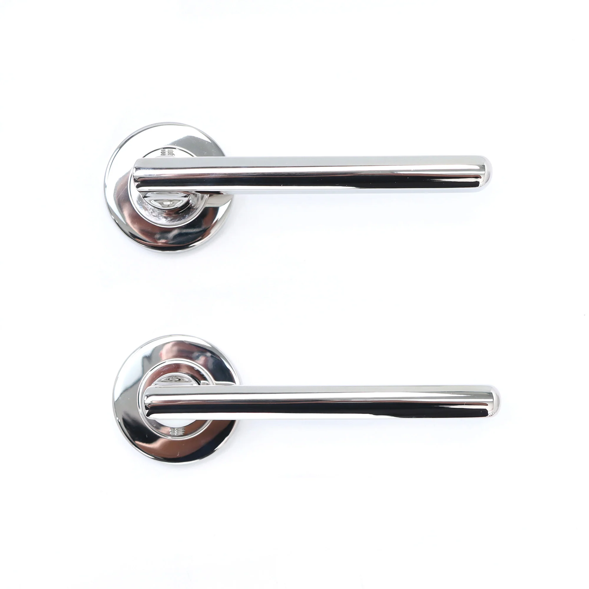 Superior Luna Lever on Round Rose CE13 Fire Door Handle Set - Polished Stainless Steel (123530)