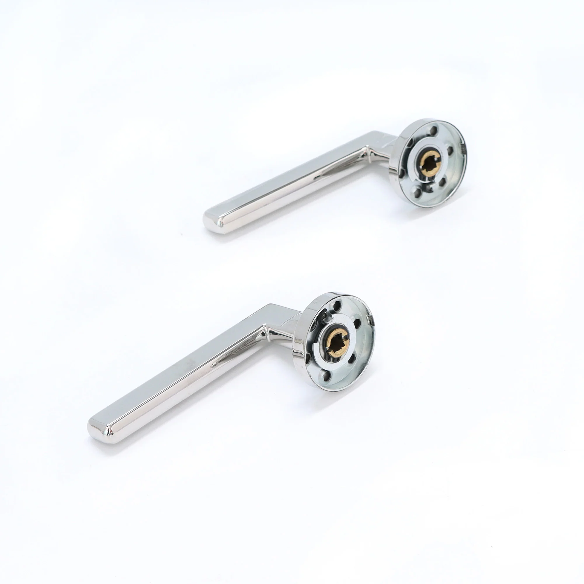 Superior Luna Lever on Round Rose CE13 Fire Door Handle Set - Polished Stainless Steel (123530) - Image 4