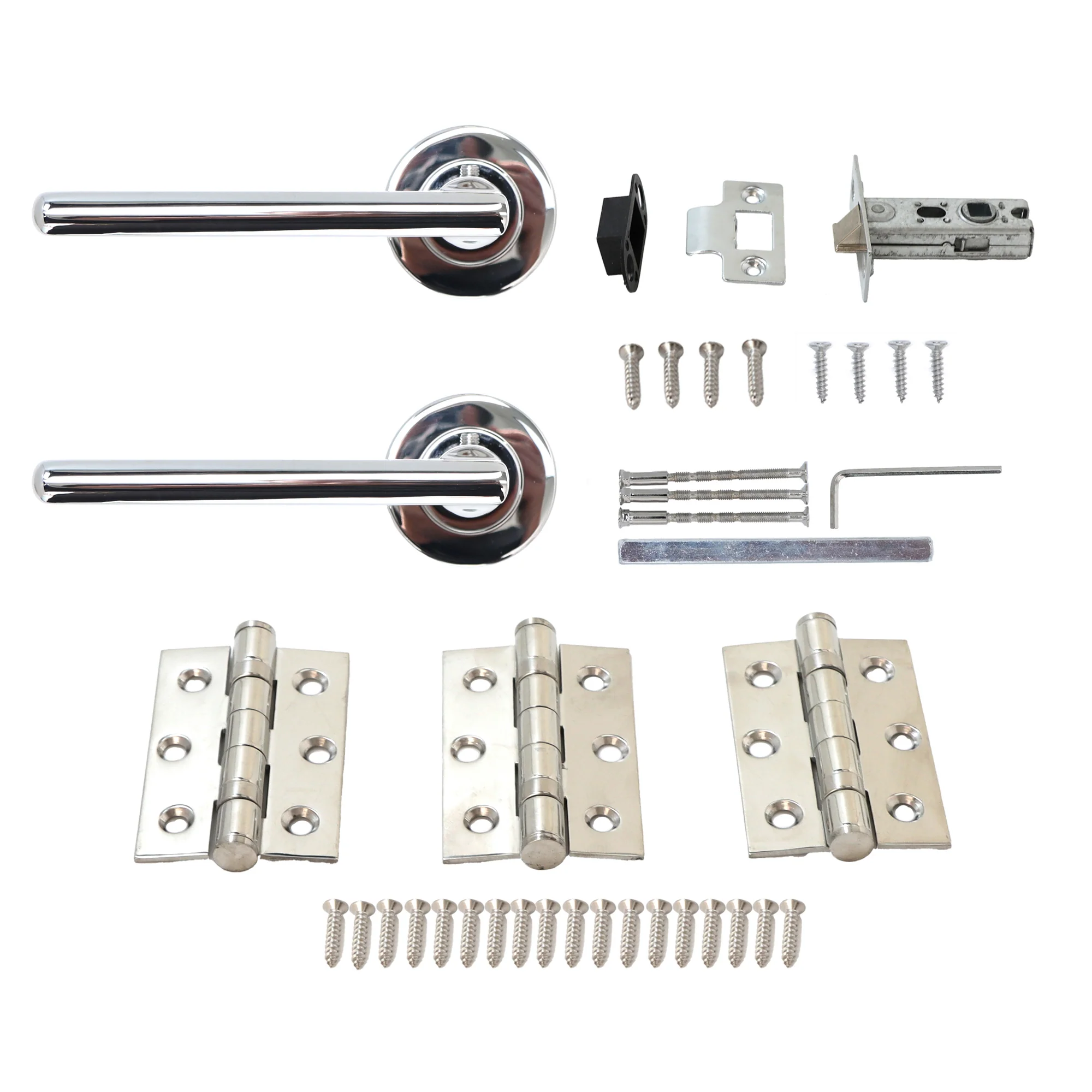 Superior Luna Lever on Round Rose Handle Set - Polished Stainless Steel (123472) - Image 3