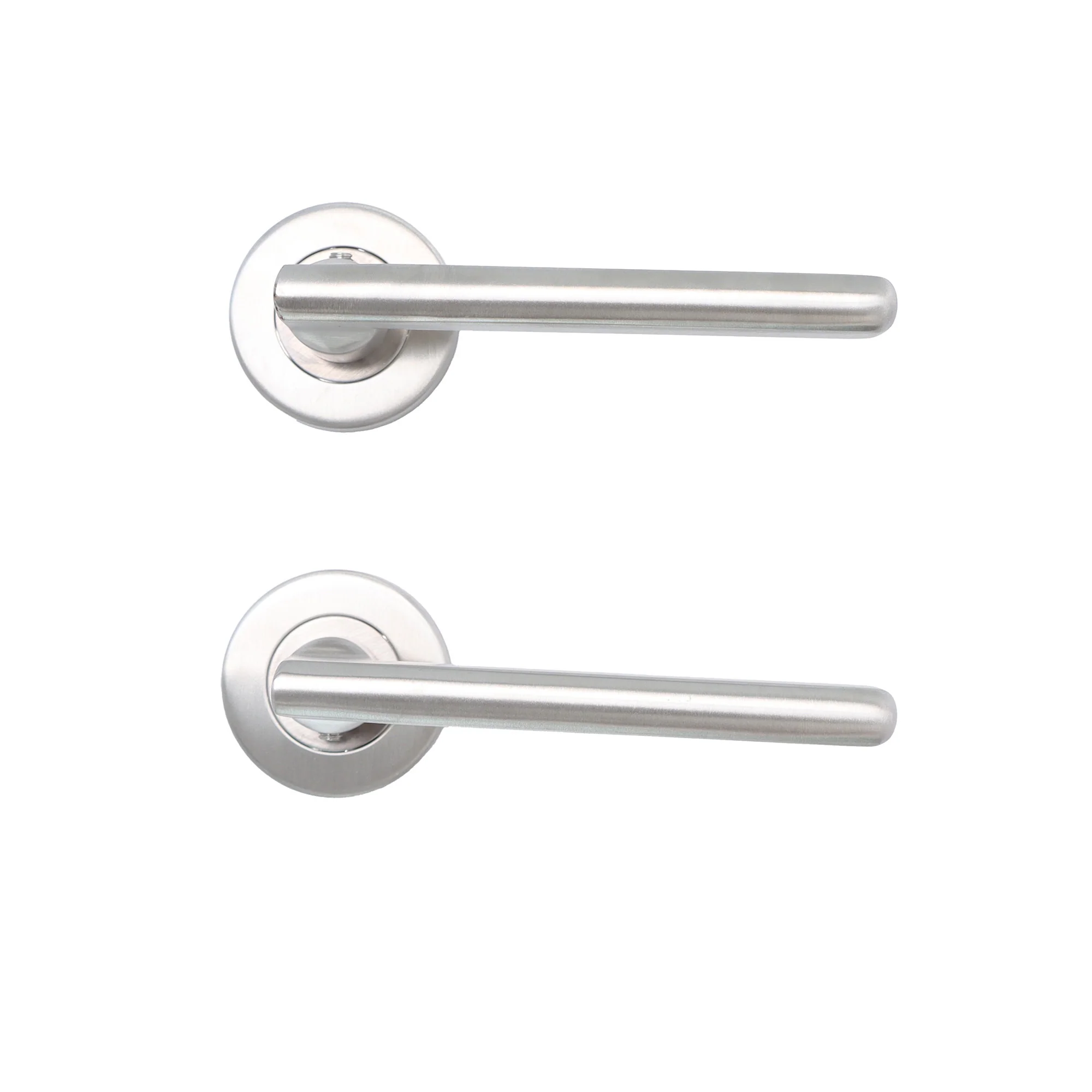 Superior Luna Lever on Round Rose Handle Set - Satin Stainless Steel (123471) - Image 2