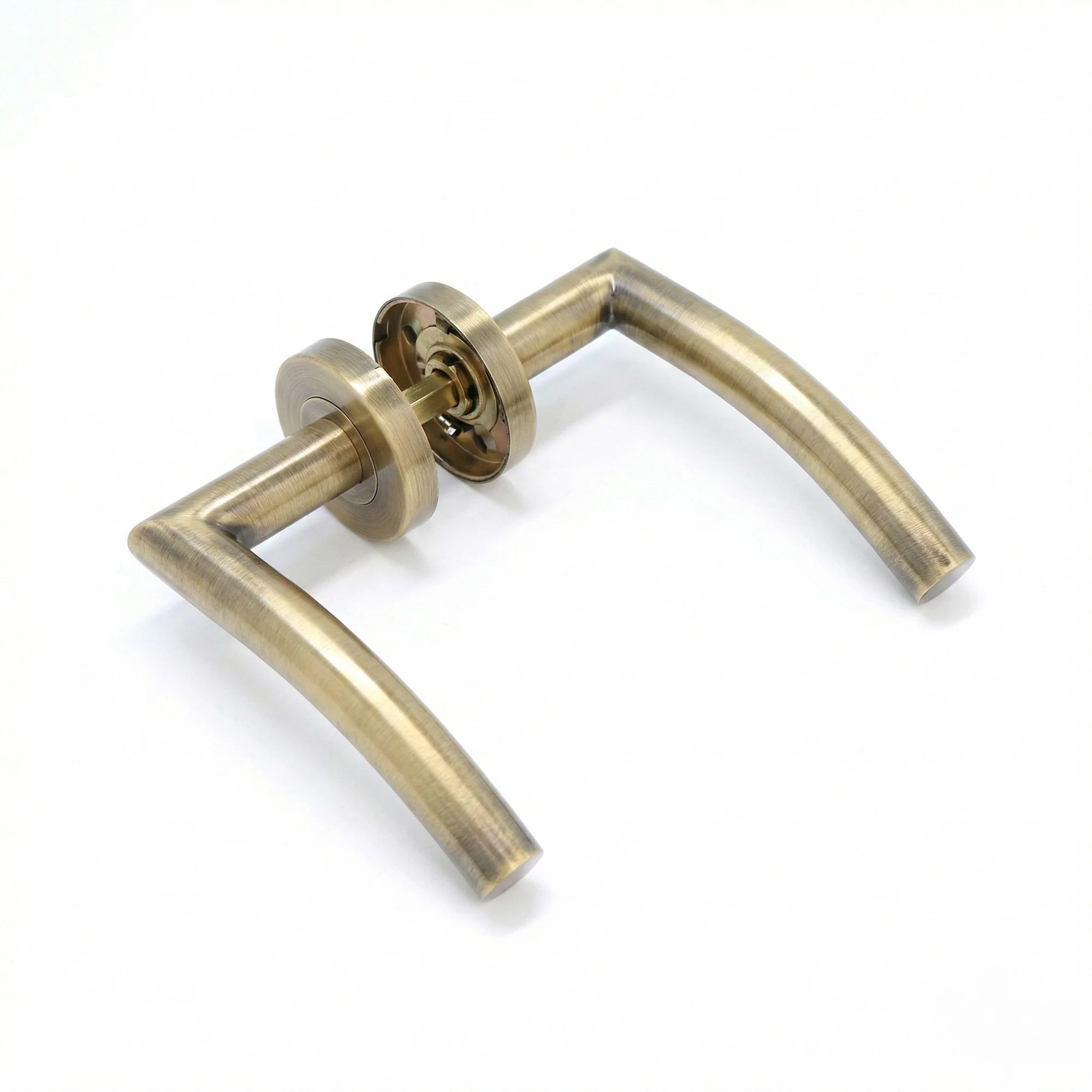 Superior Miranda Lever on Round Rose CE13 Fire Door Handle Set - Antique Brass (123556) - Image 2
