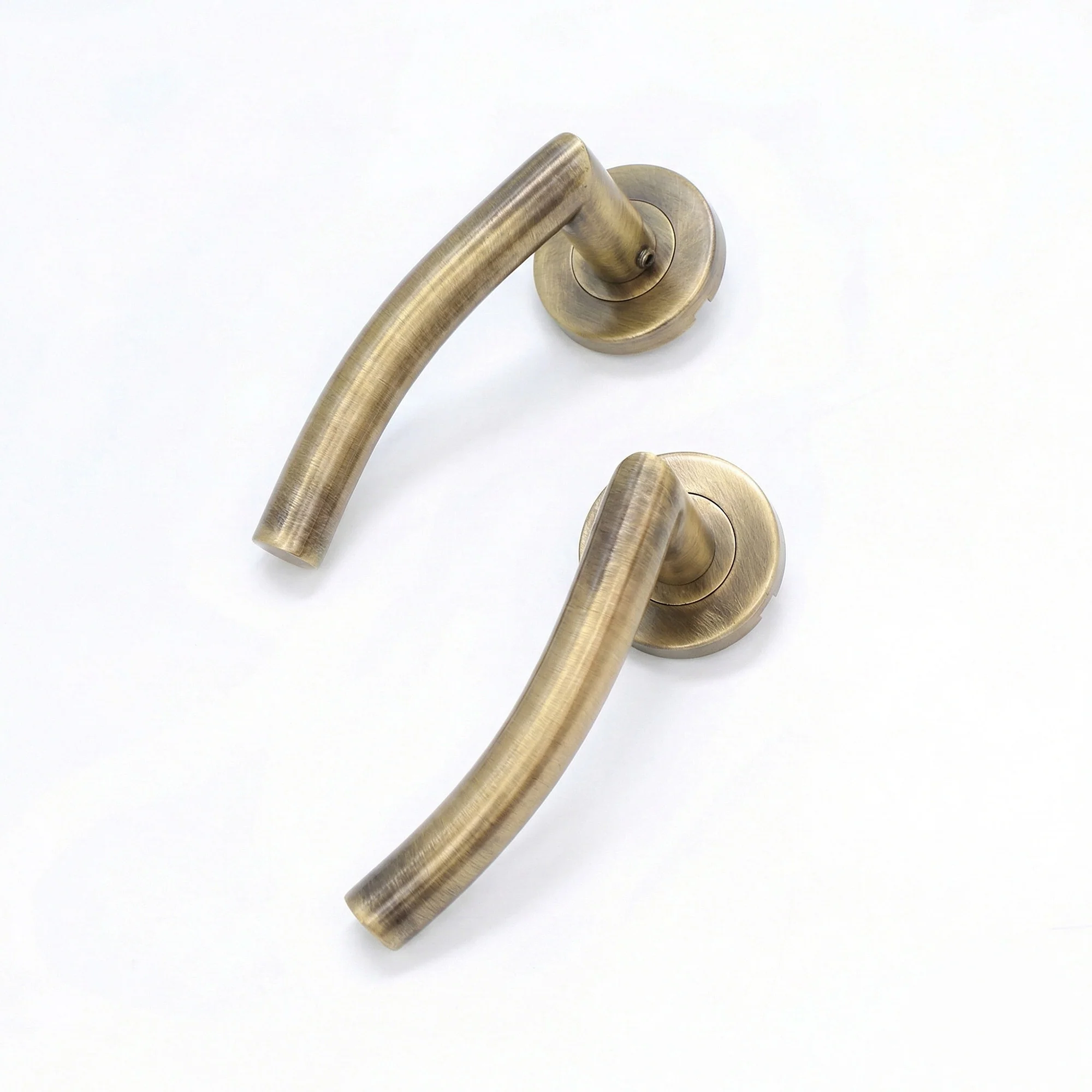 Superior Miranda Lever on Round Rose CE13 Fire Door Handle Set - Antique Brass (123556) - Image 3