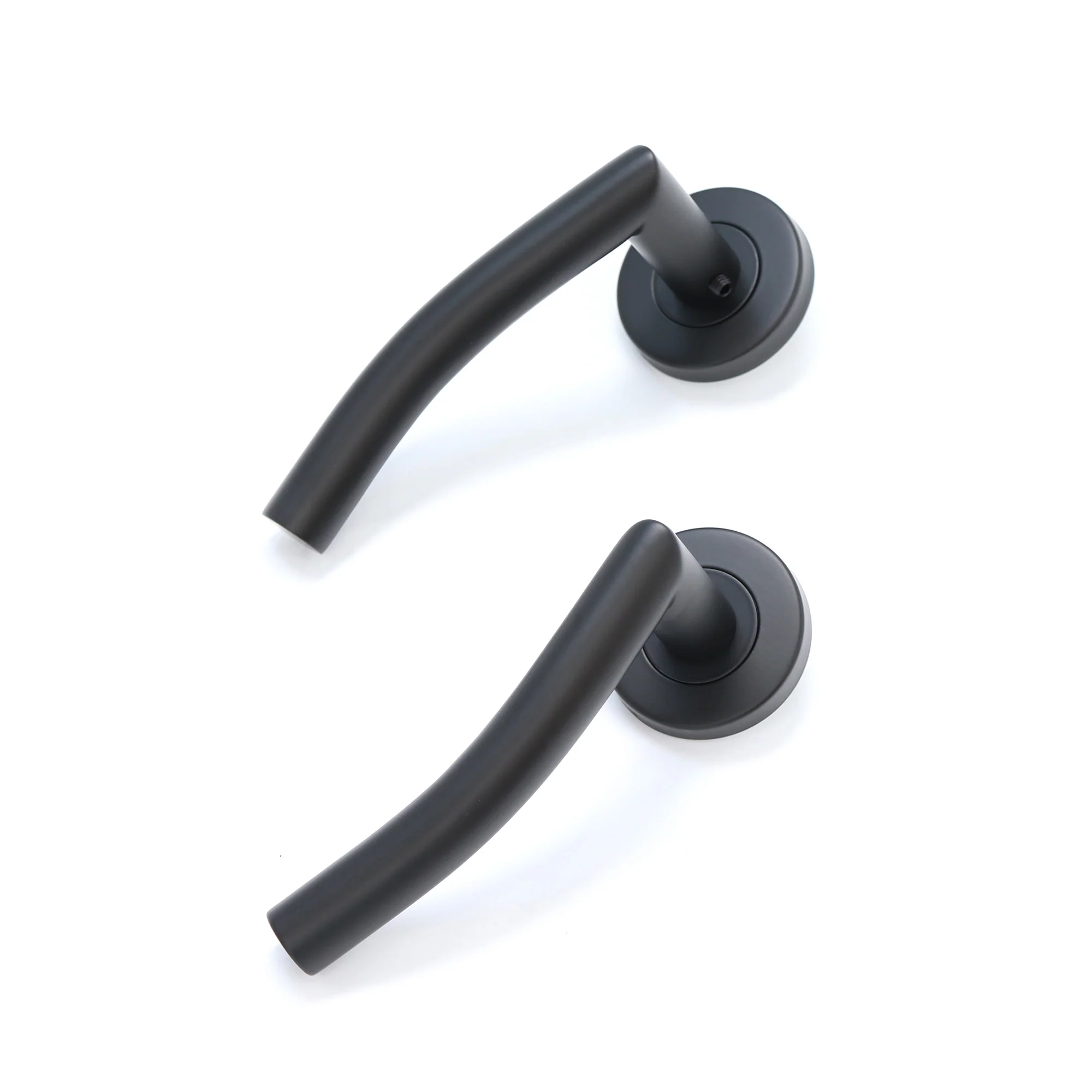 Superior Miranda Lever on Round Rose CE13 Fire Door Handle Set - Matt Black (123557) - Image 5