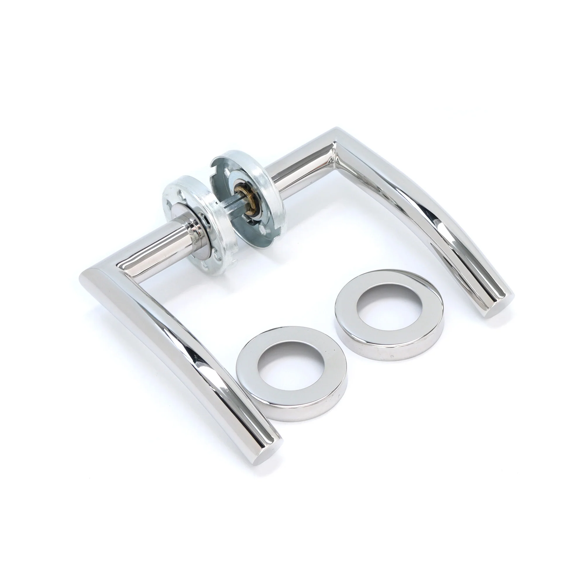 Superior Miranda Lever on Round Rose CE13 Fire Door Handle Set - Polished Stainless Steel (123555) - Image 4