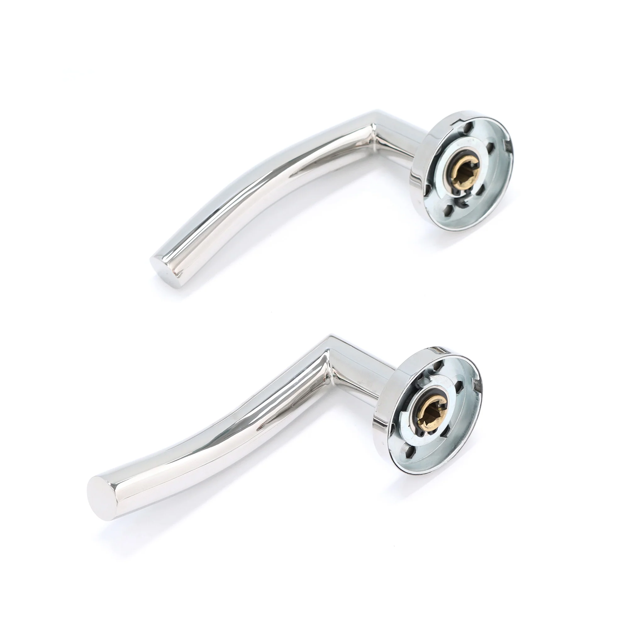 Superior Miranda Lever on Round Rose Handle Set - Polished Stainless Steel (123497) - Image 4