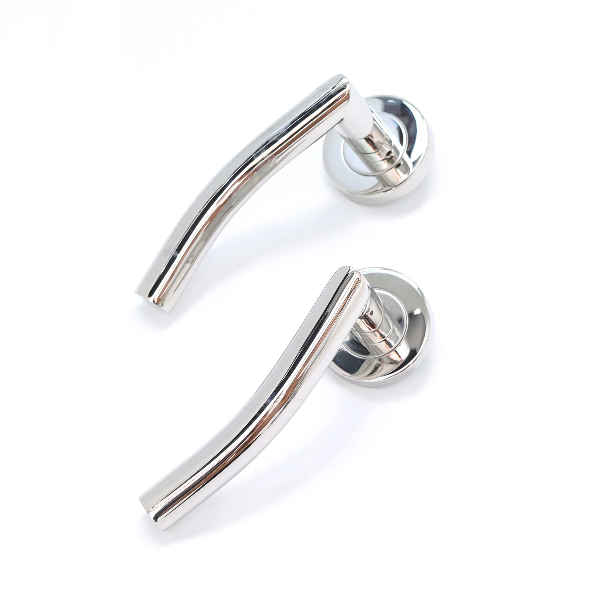 Superior Miranda Lever on Round Rose Handle Set - Polished Stainless Steel (123497) - Image 5
