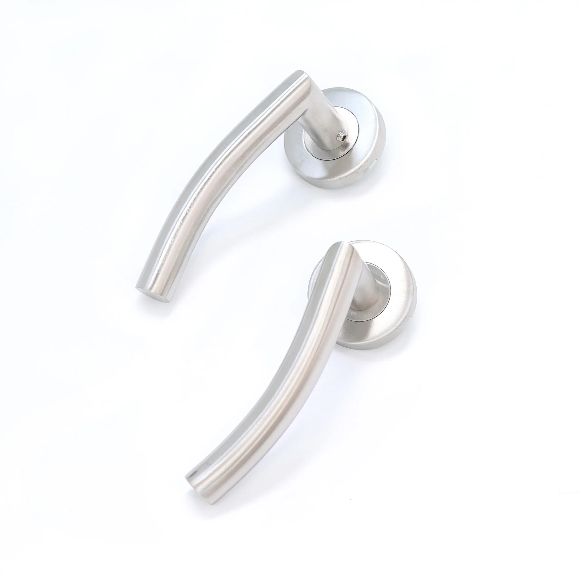 Superior Miranda Lever on Round Rose Handle Set - Satin Stainless Steel (123496) - Image 5