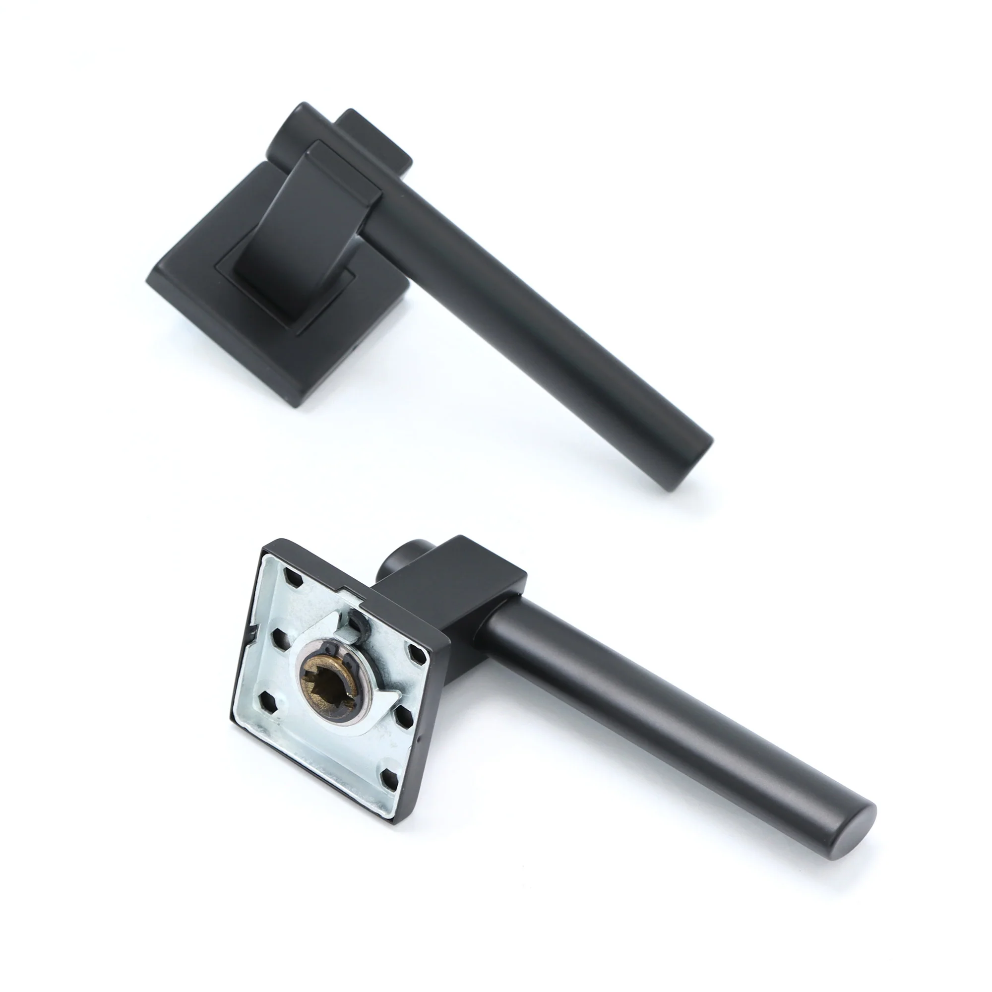Superior Phobos Lever on Square Rose CE13 Fire Door Handle Set - Matt Black (123550) - Image 3