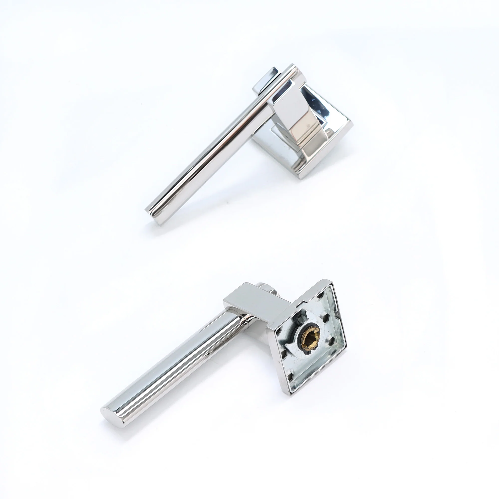 Superior Phobos Lever on Square Rose CE13 Fire Door Handle Set - Polished Stainless Steel (123549) - Image 3