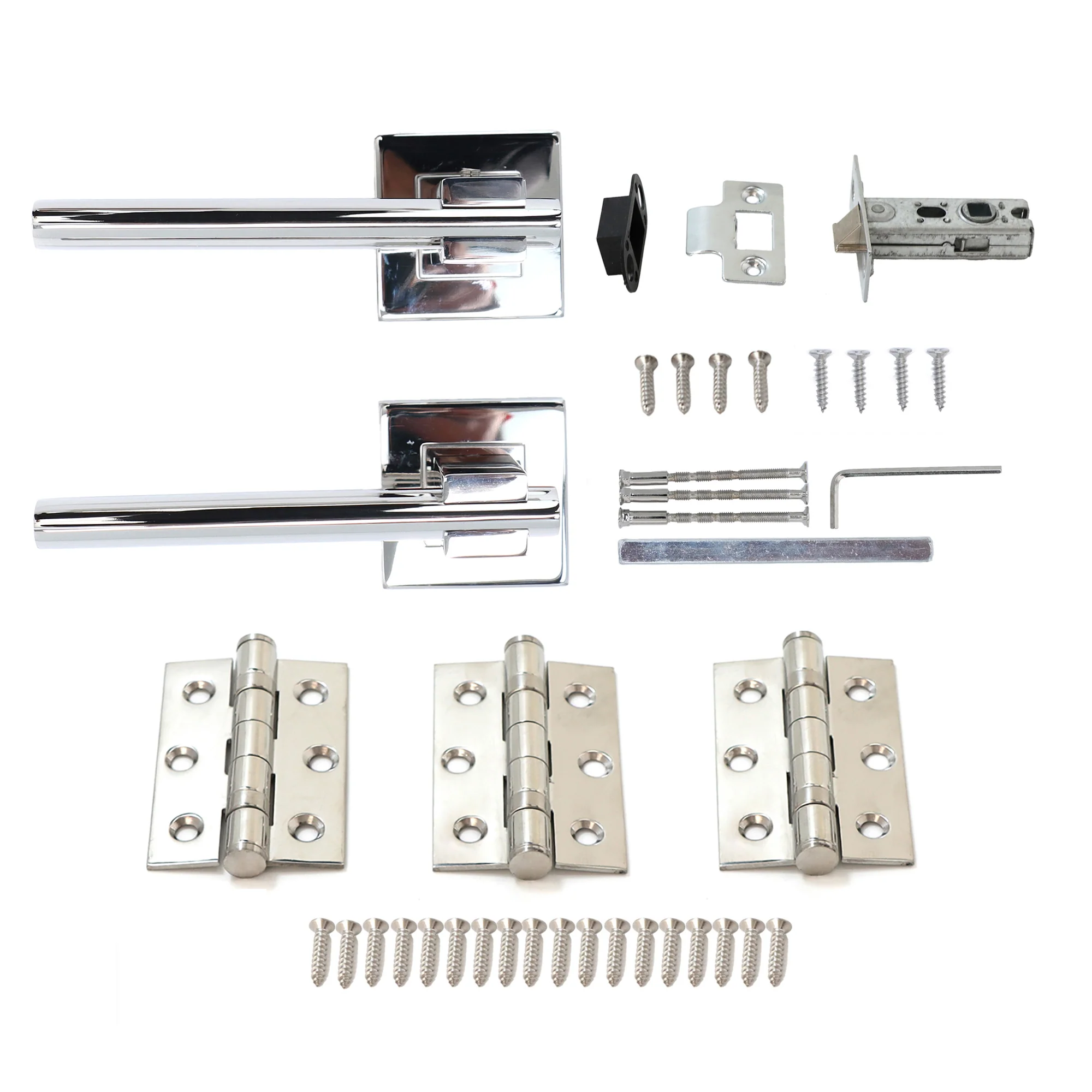 Superior Phobos Lever on Square Rose CE13 Fire Door Handle Set - Polished Stainless Steel (123549) - Image 5