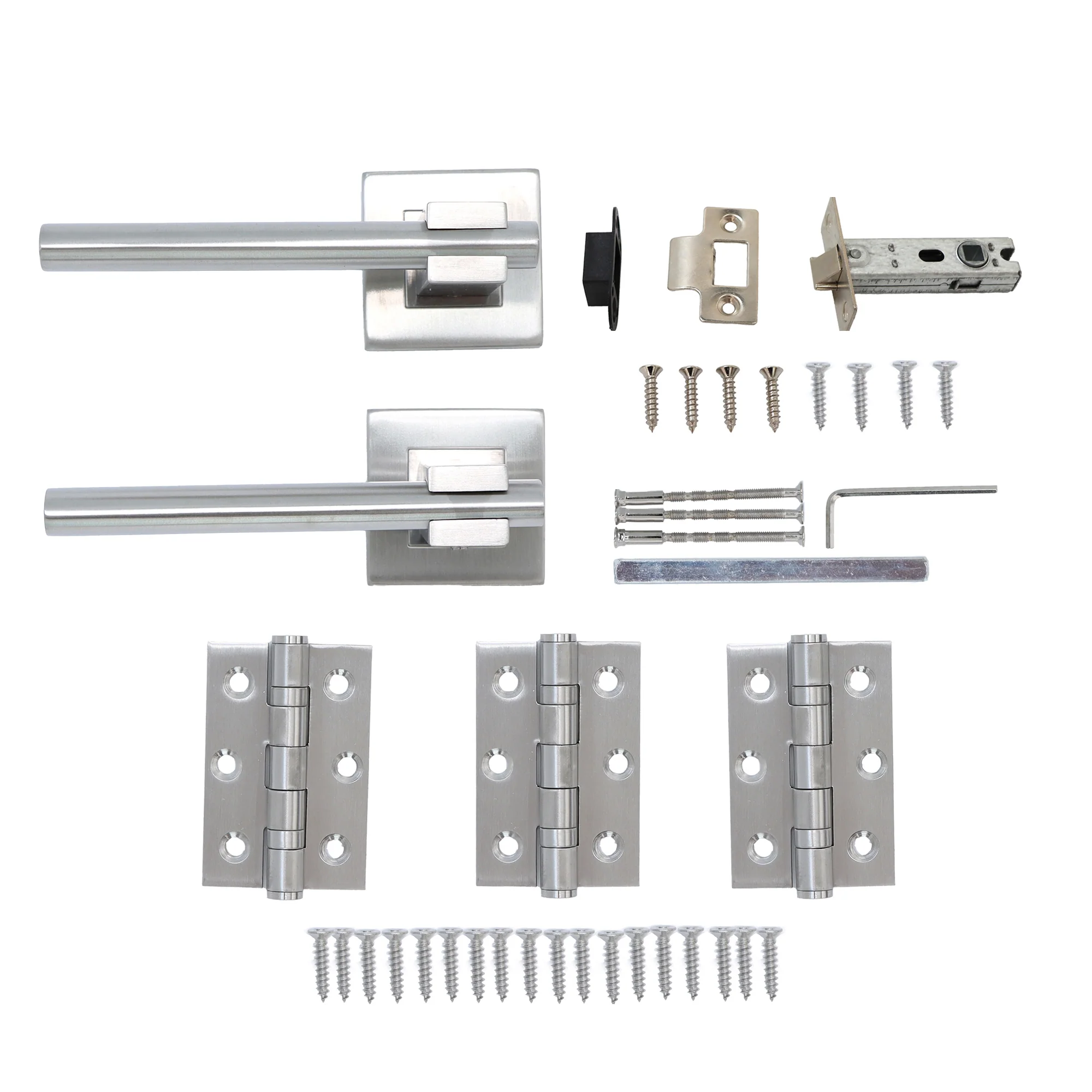 Superior Phobos Lever on Square Rose CE13 Fire Door Handle Set - Satin Stainless Steel (123548) - Image 5