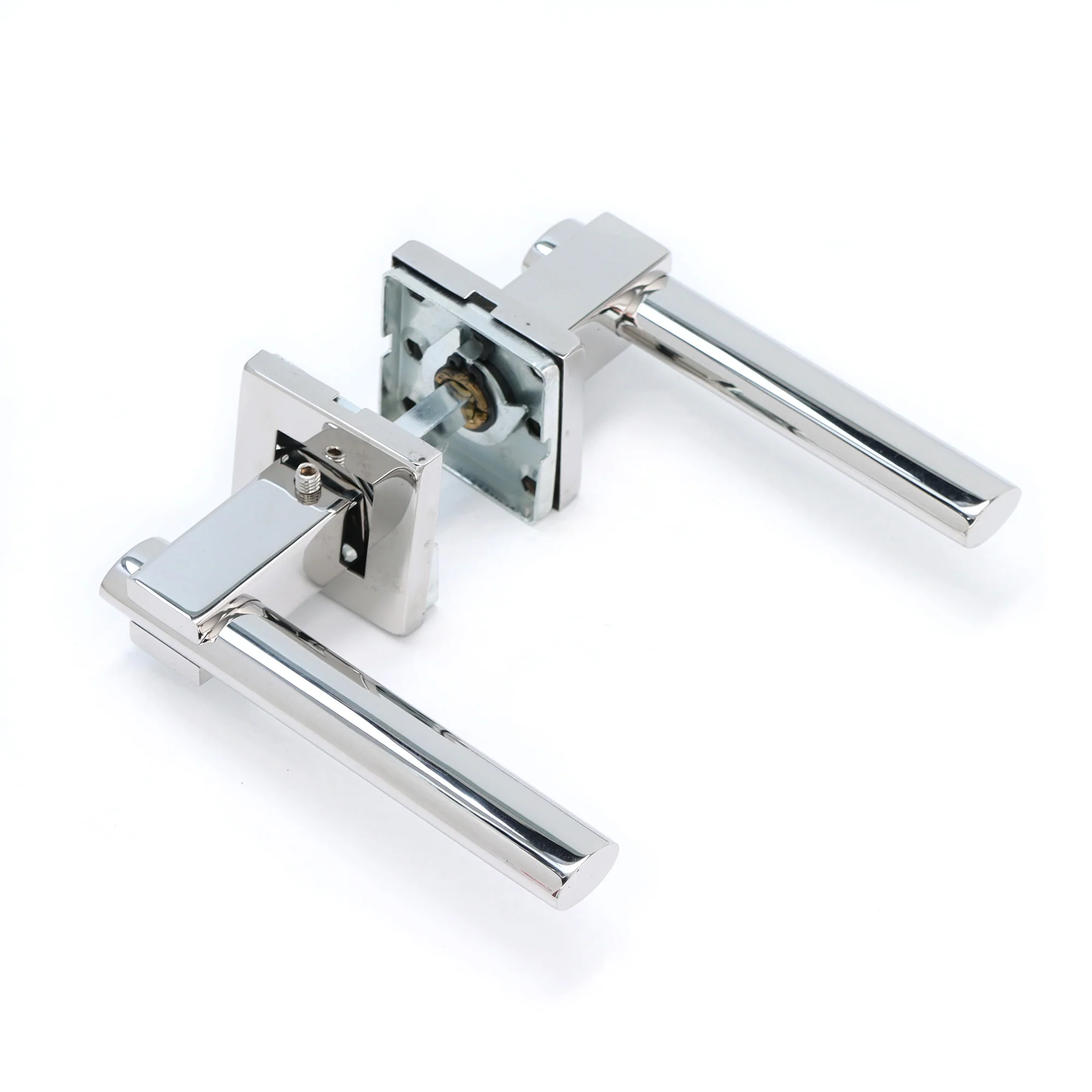 Superior Proxima Lever on Round Rose Bathroom Handle Set - Polished Stainless Steel (123523) - Image 2