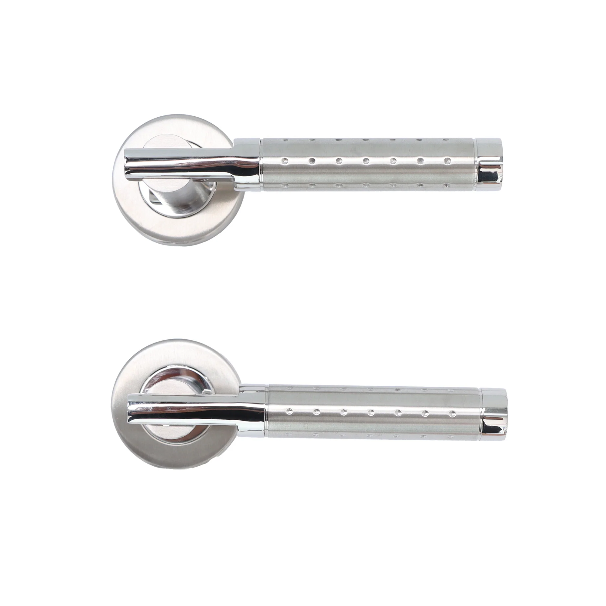 Superior Proxima Lever on Round Rose CE13 Fire Door Handle Set - Polished Stainless Steel (123552)