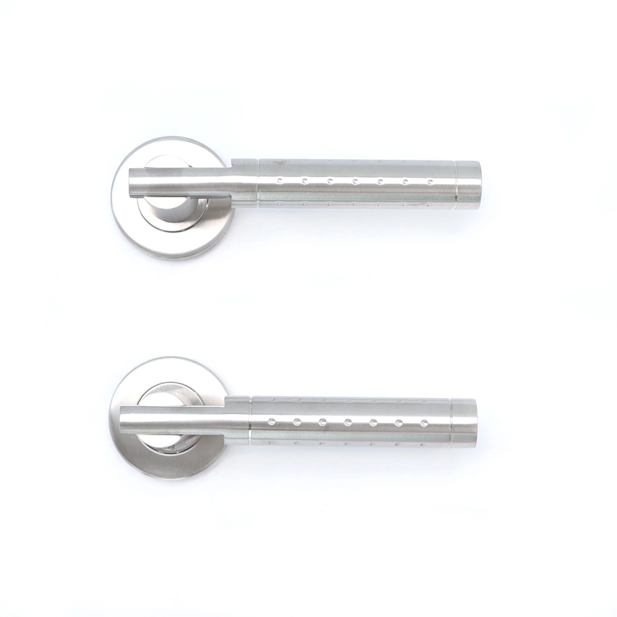 Superior Proxima Lever on Round Rose CE13 Fire Door Handle Set - Satin Stainless Steel (123551)